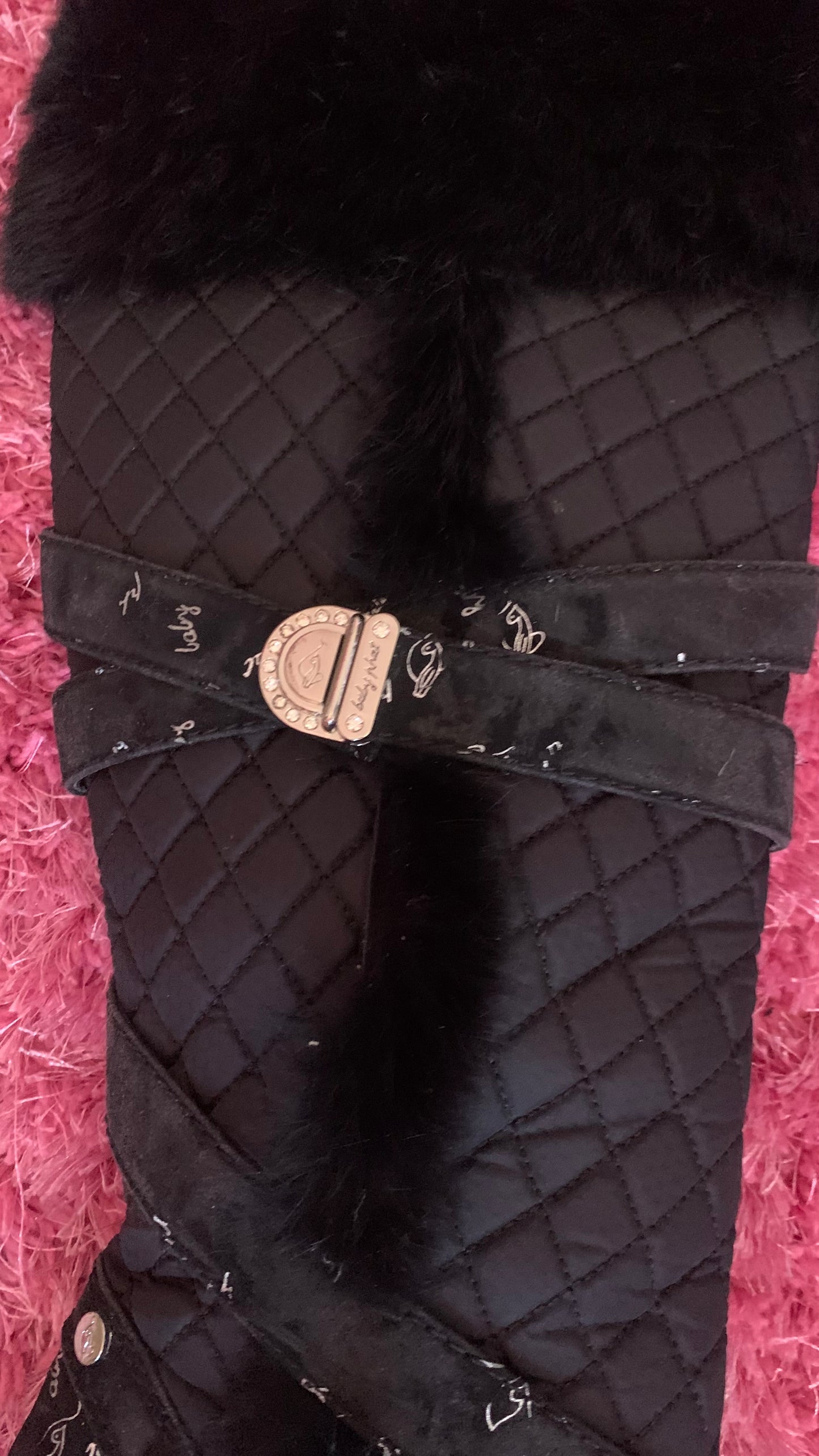 Vintage Black And Silver Baby Phat Wedge Boots