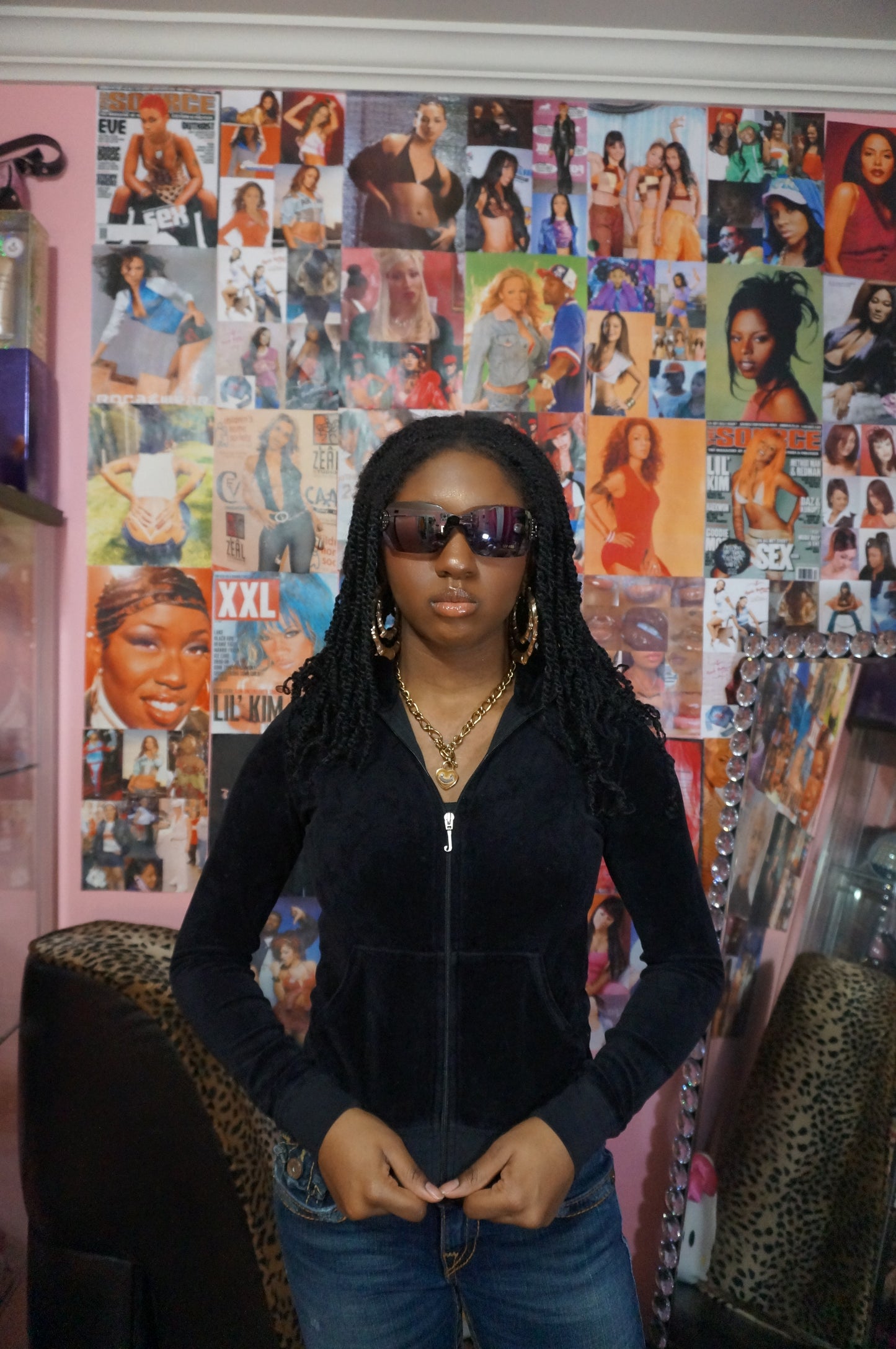 Black Mock Neck Juicy Couture Track Jacket