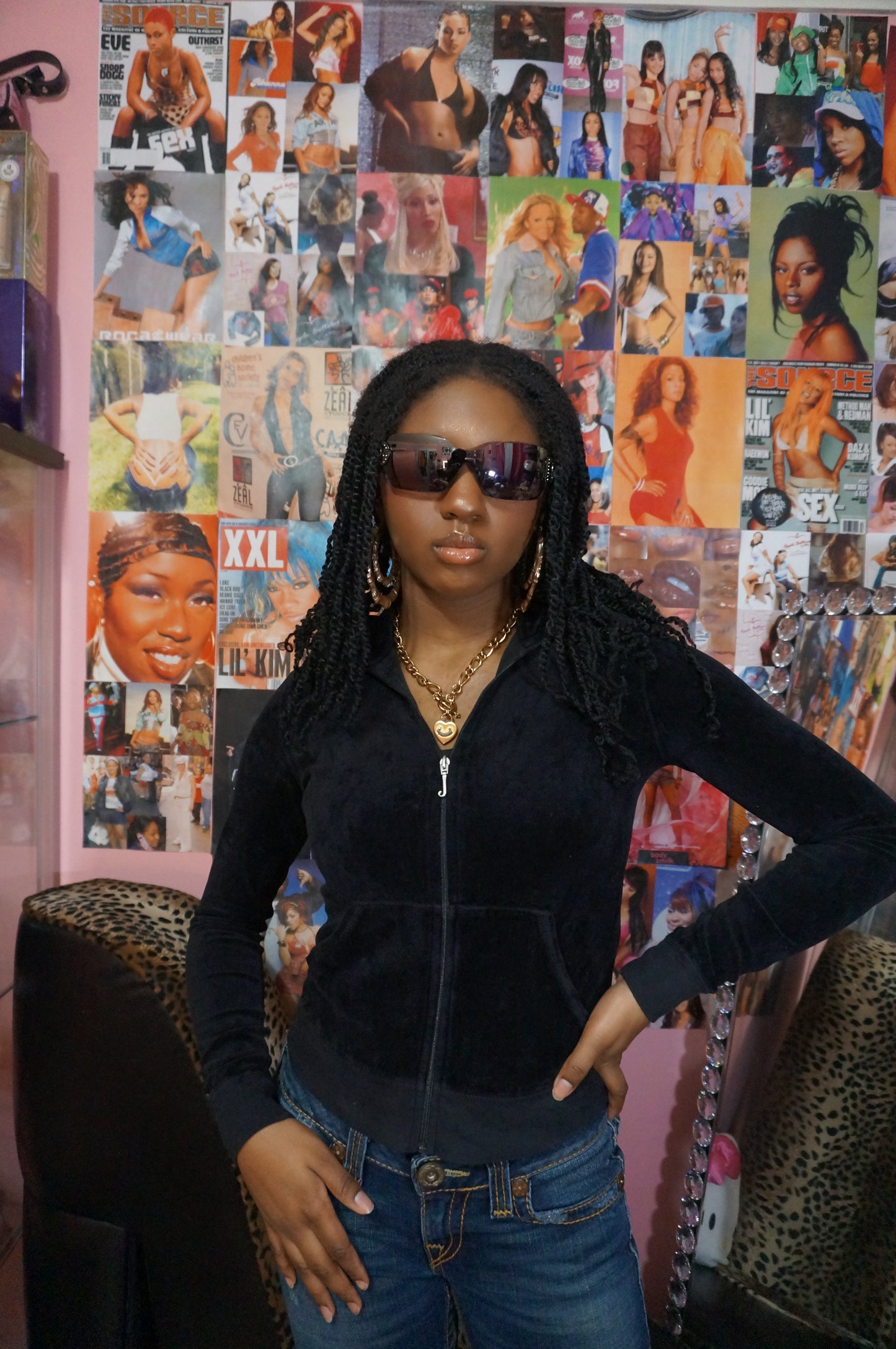 Black Mock Neck Juicy Couture Track Jacket