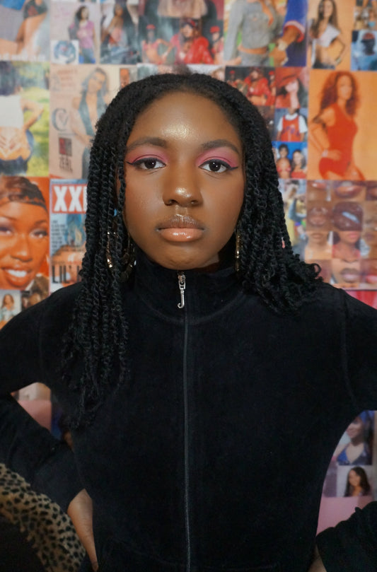 Black OG Vintage Mock Neck Juicy Couture Track Jacket