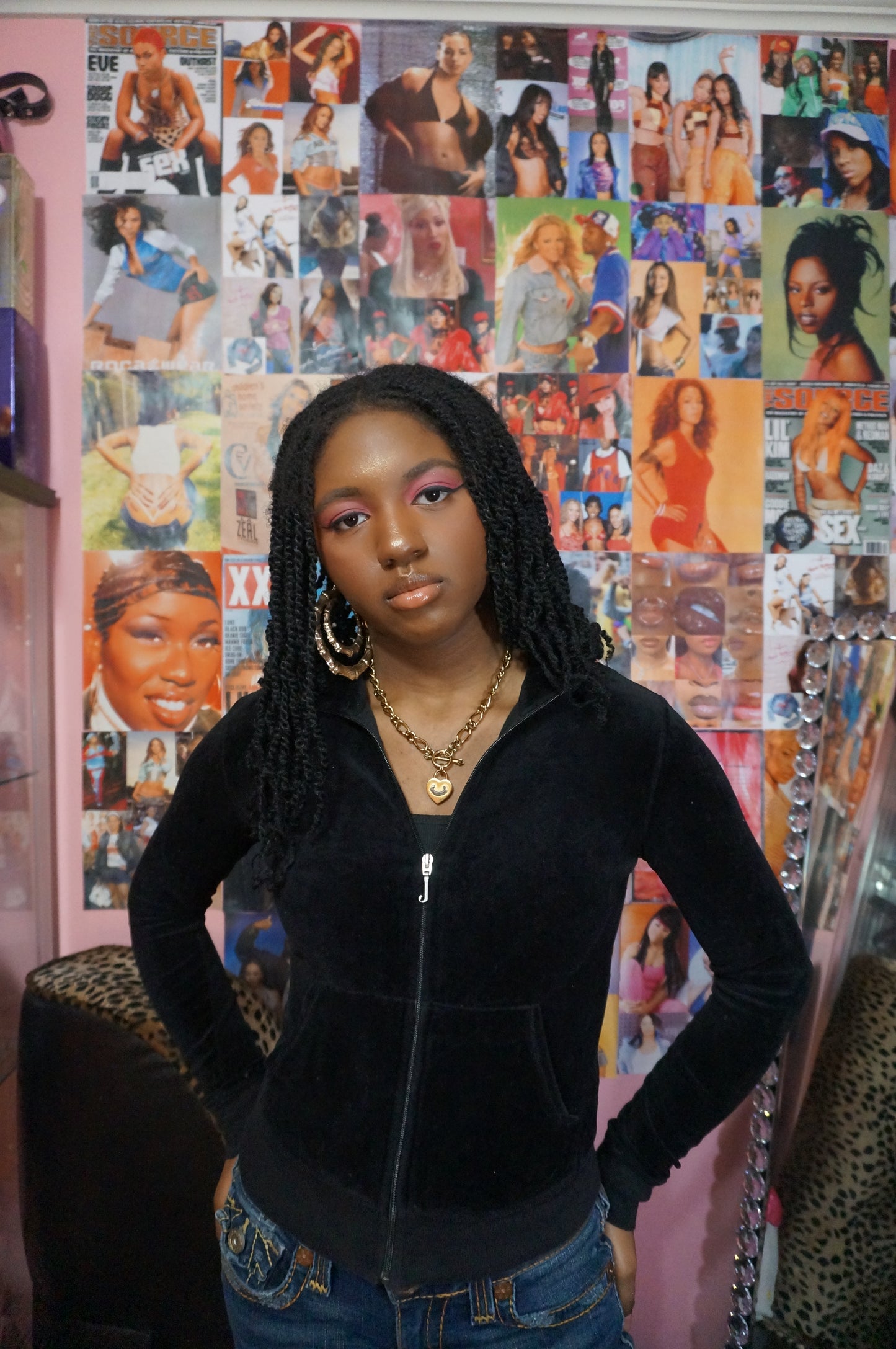 Black OG Vintage Mock Neck Juicy Couture Track Jacket