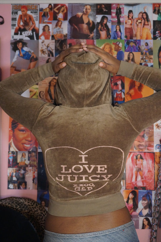 Khaki Green OG Vintage Juicy Couture Track Jacket
