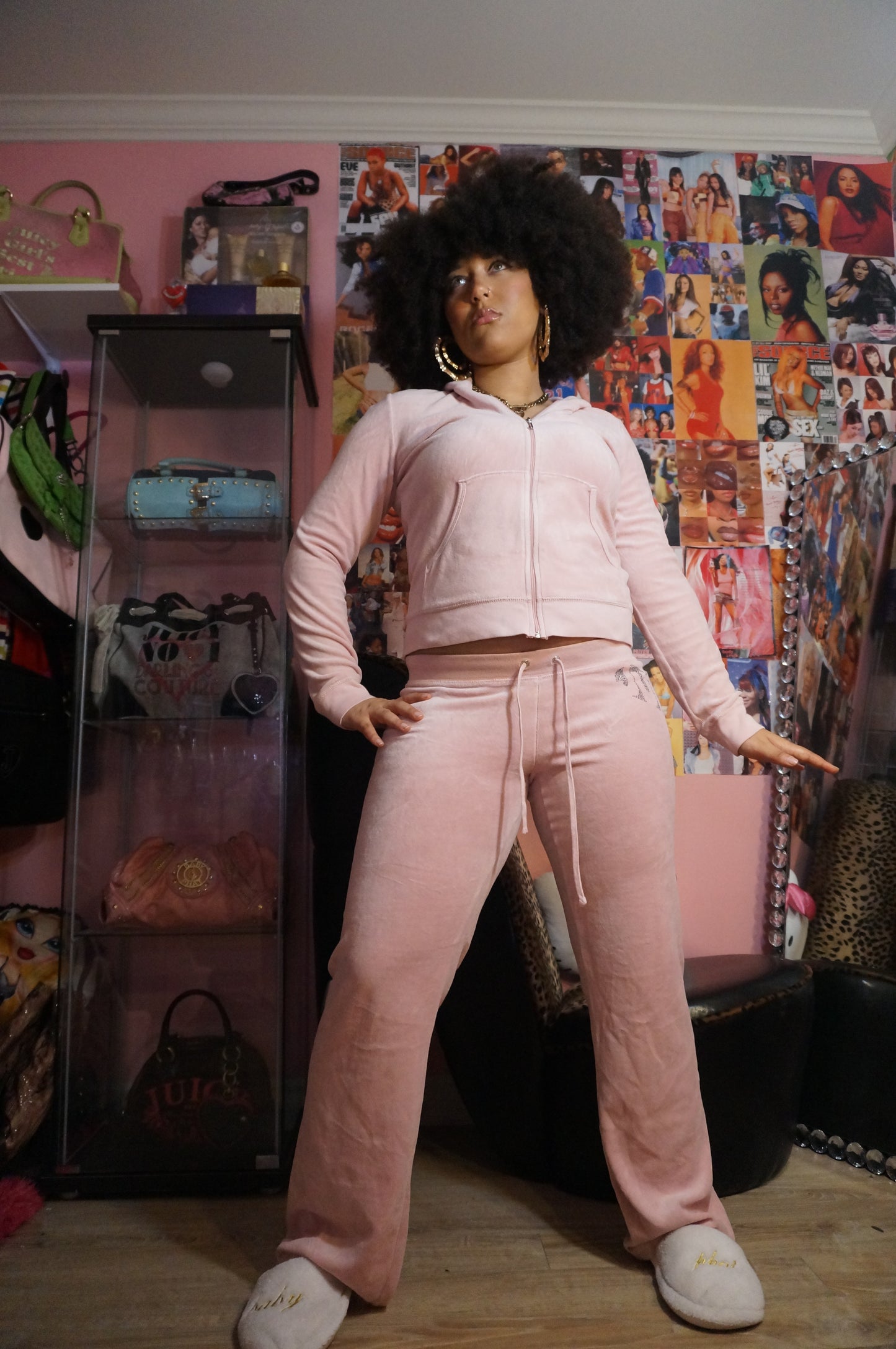 Baby Pink Velour Juicy Couture Tracksuit