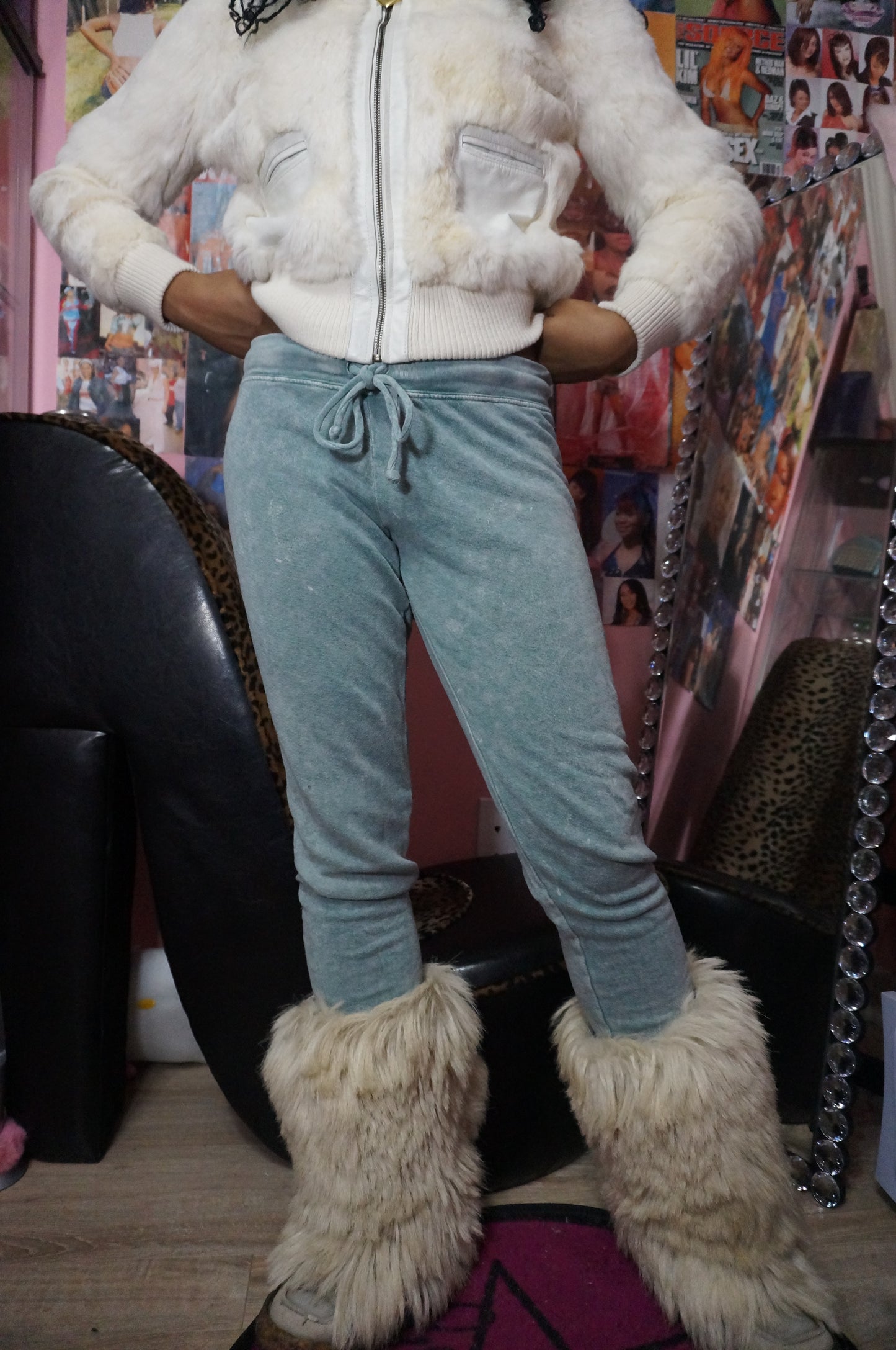 Bleached Aqua OG Vintage Juicy Couture Jogging Pants