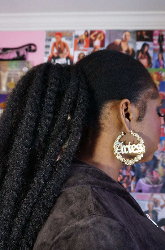 Aries Zodiac Gold Hoops