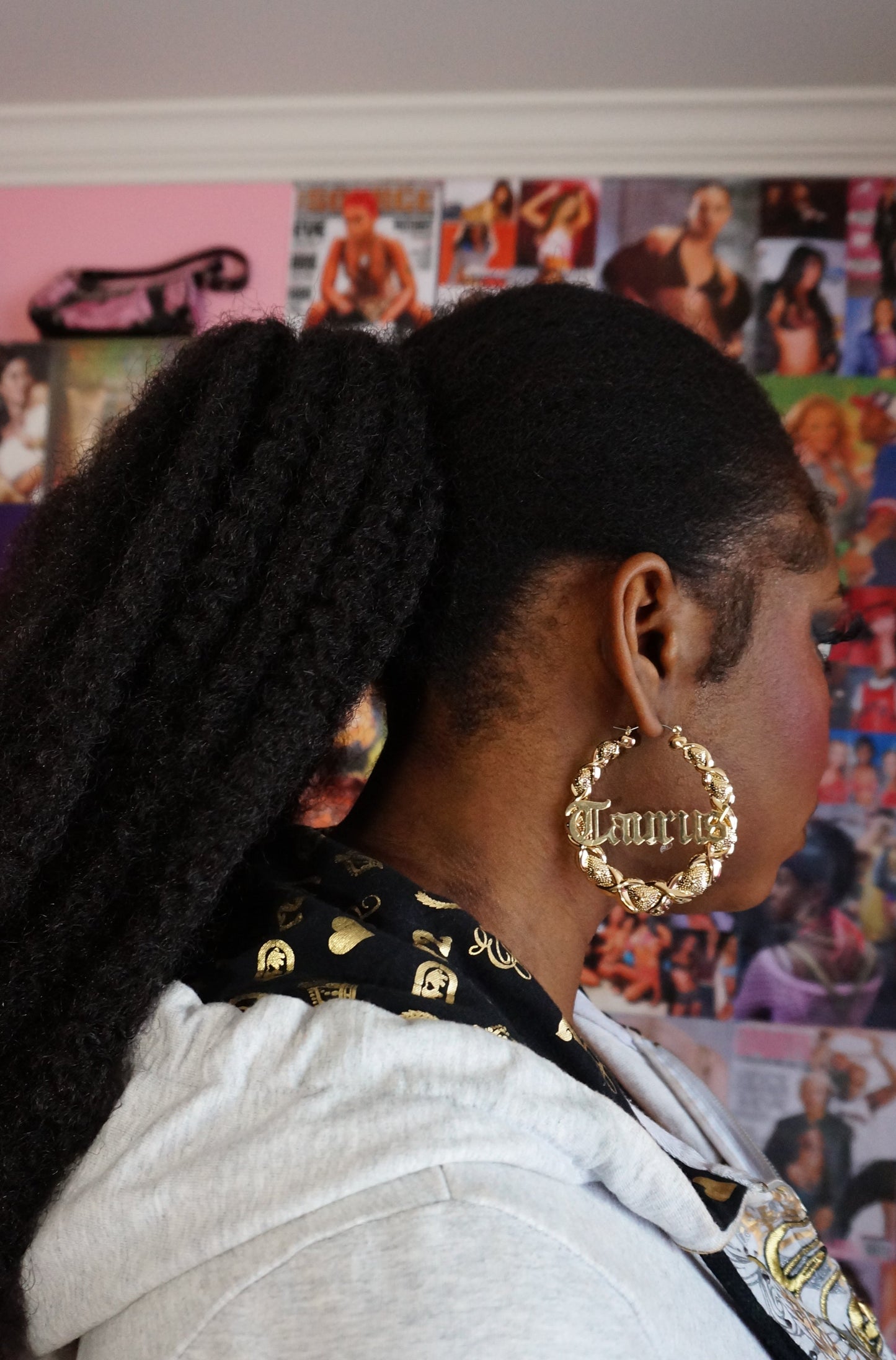 Taurus Zodiac Gold Hoops