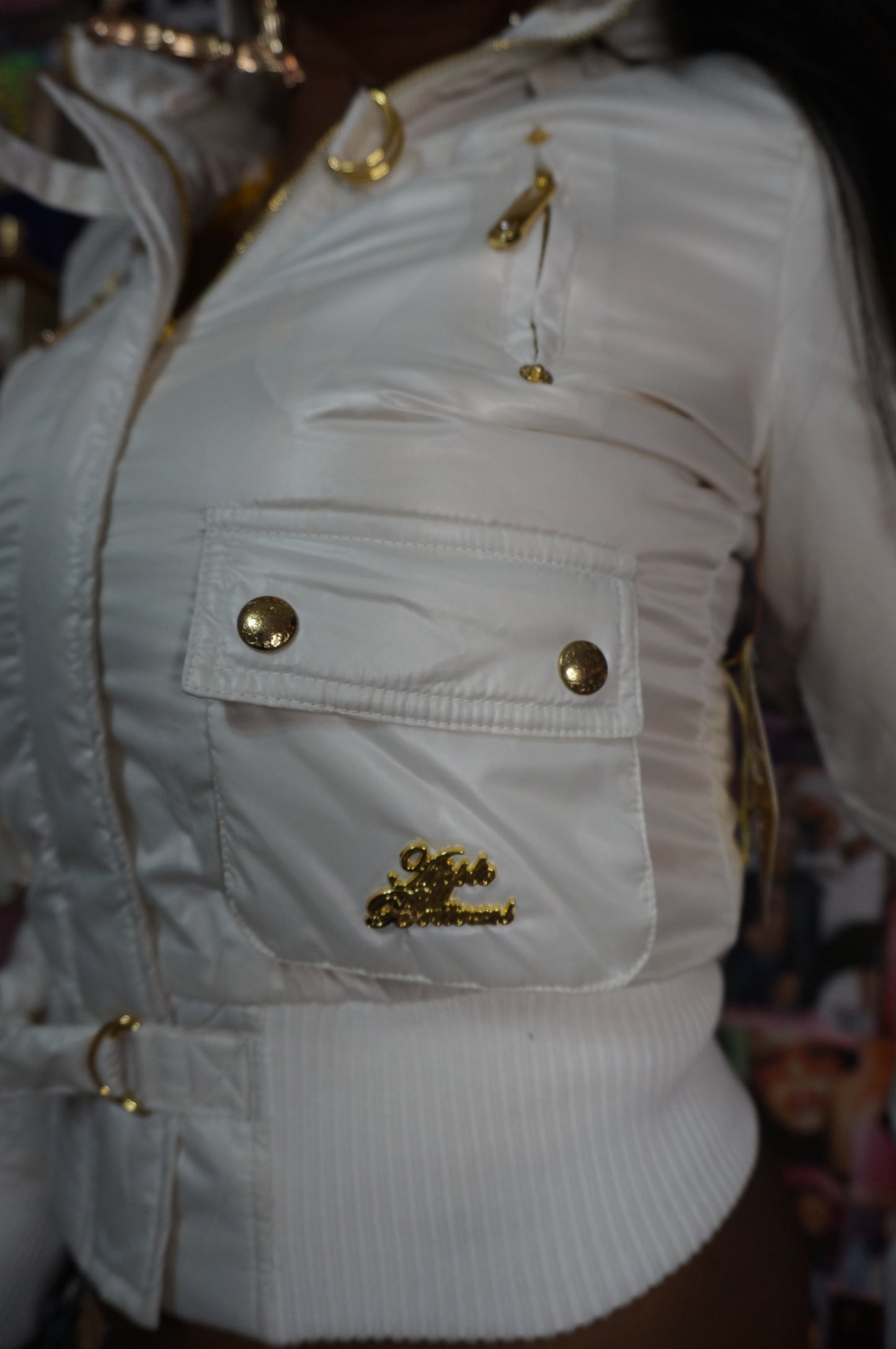 White Apple Bottoms Puffer Jacket