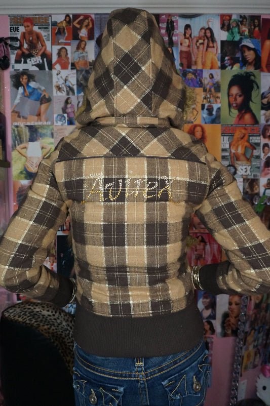 Avirex Brown and gold puffer coat