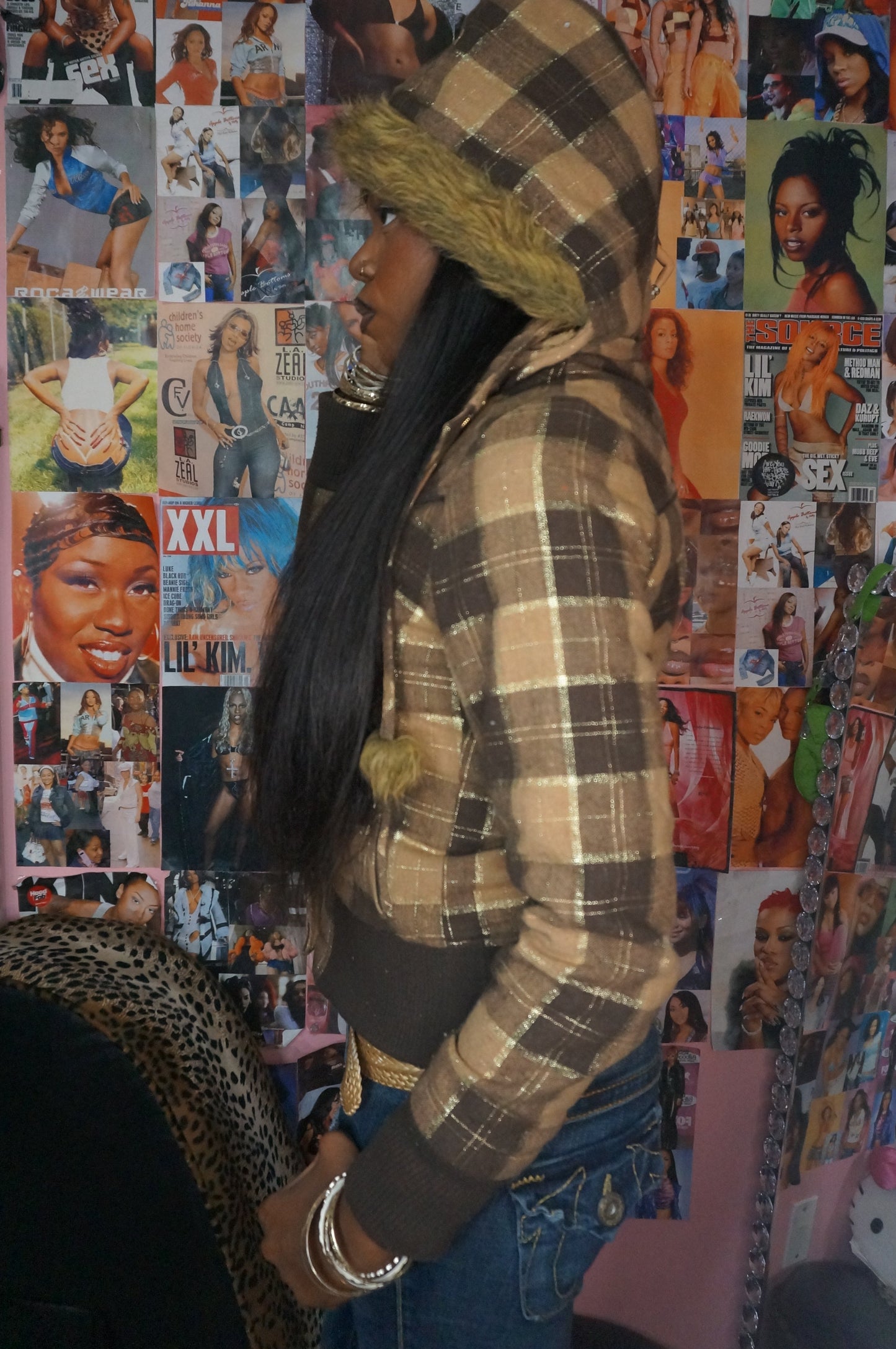 Avirex Brown and gold puffer coat