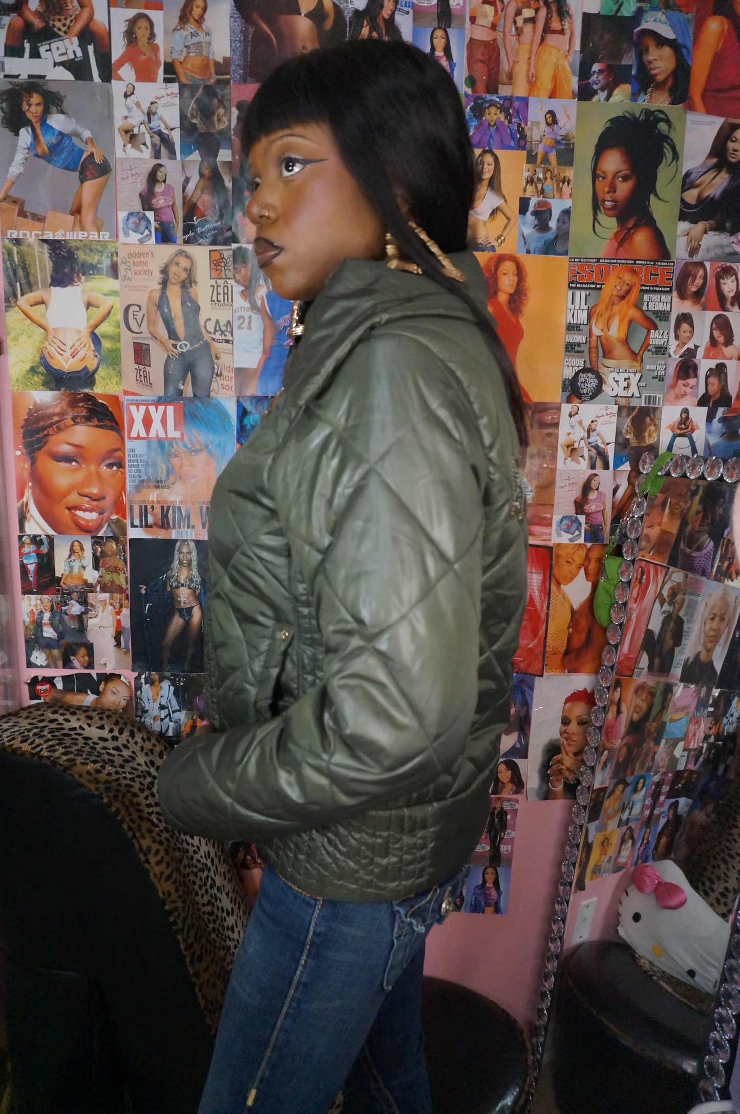 Army Green Apple Bottoms coat