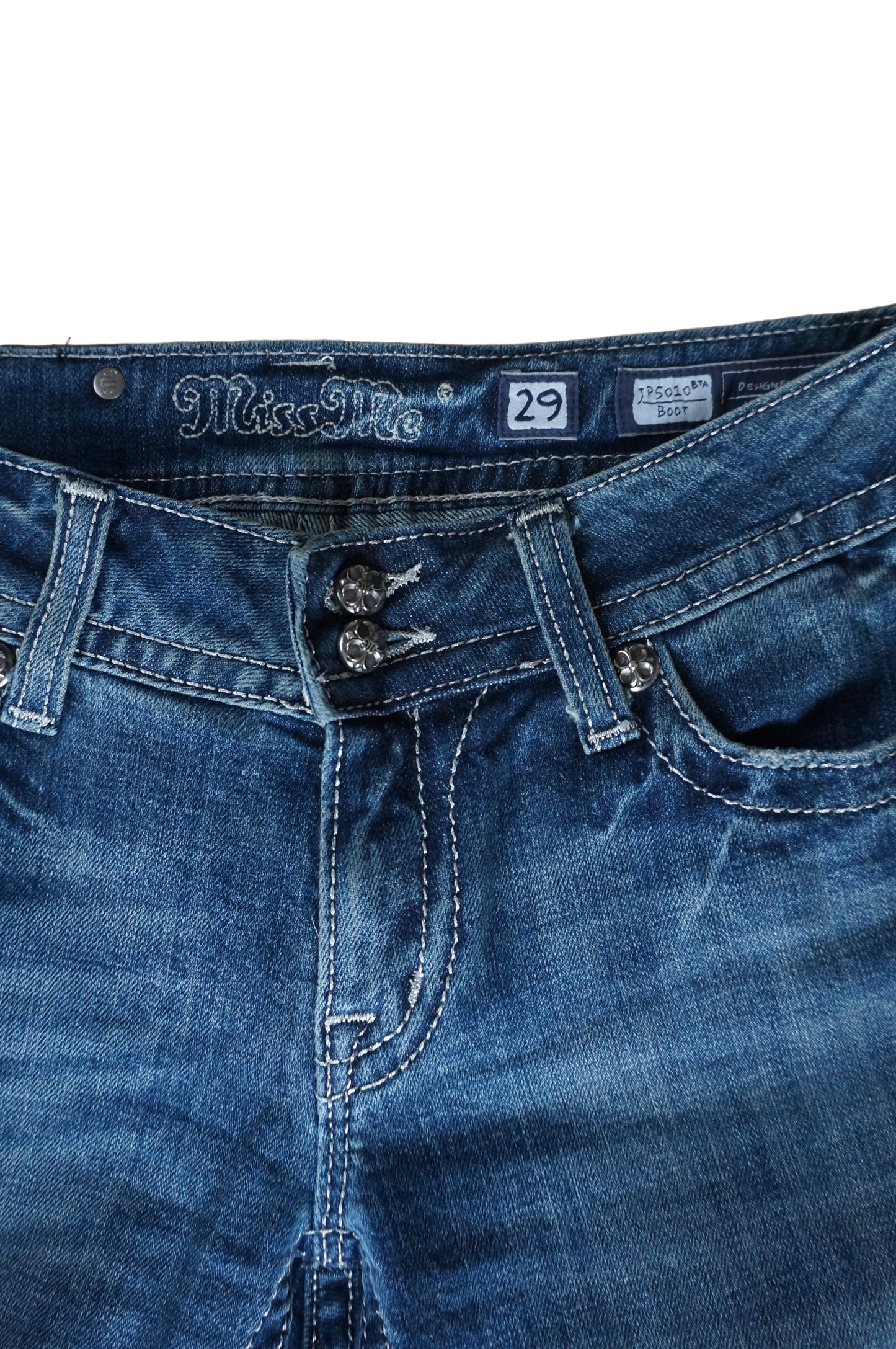 Rhinestoned Angel Wings Miss Me Jeans