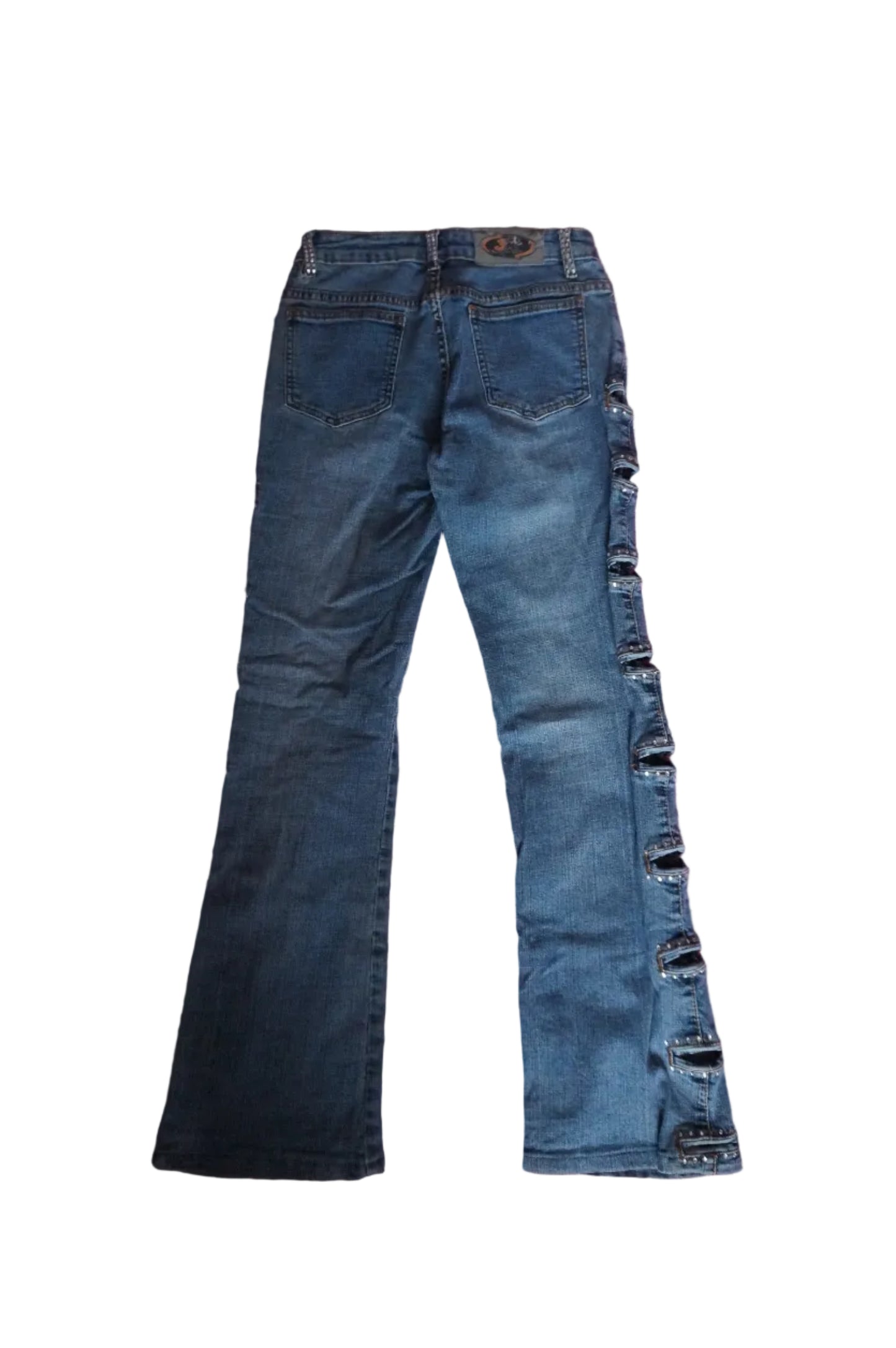 Vintage Mid Rise Bootcut Rhinestone Cut - Out Jeans - Size 3