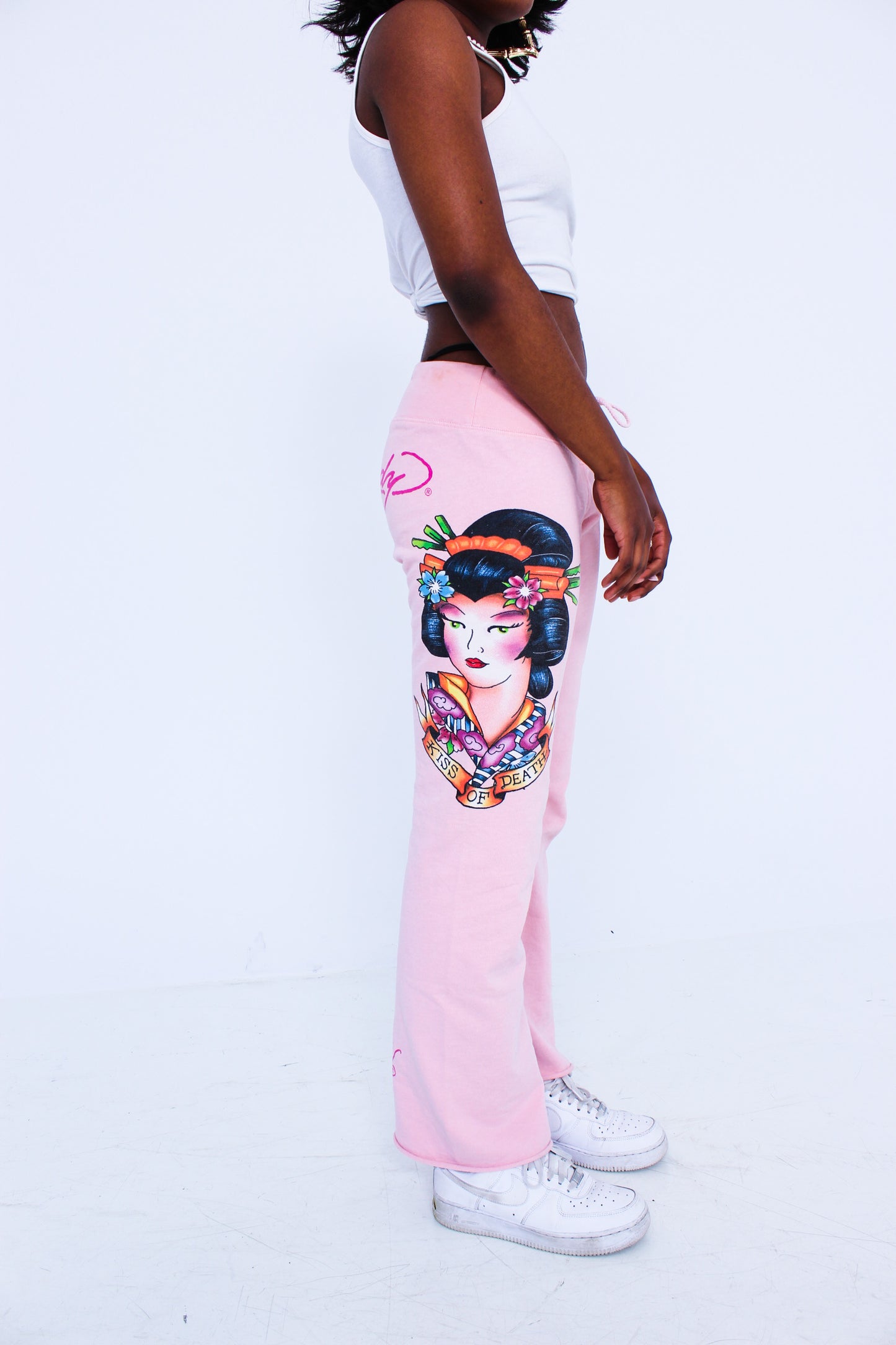 Vintage Pink Ed Hardy Track Pants