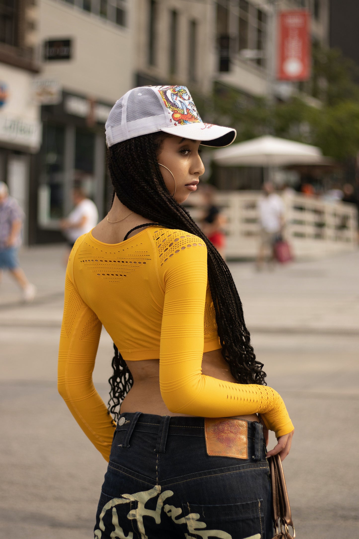 Cropped Yellow Long Sleeve Top