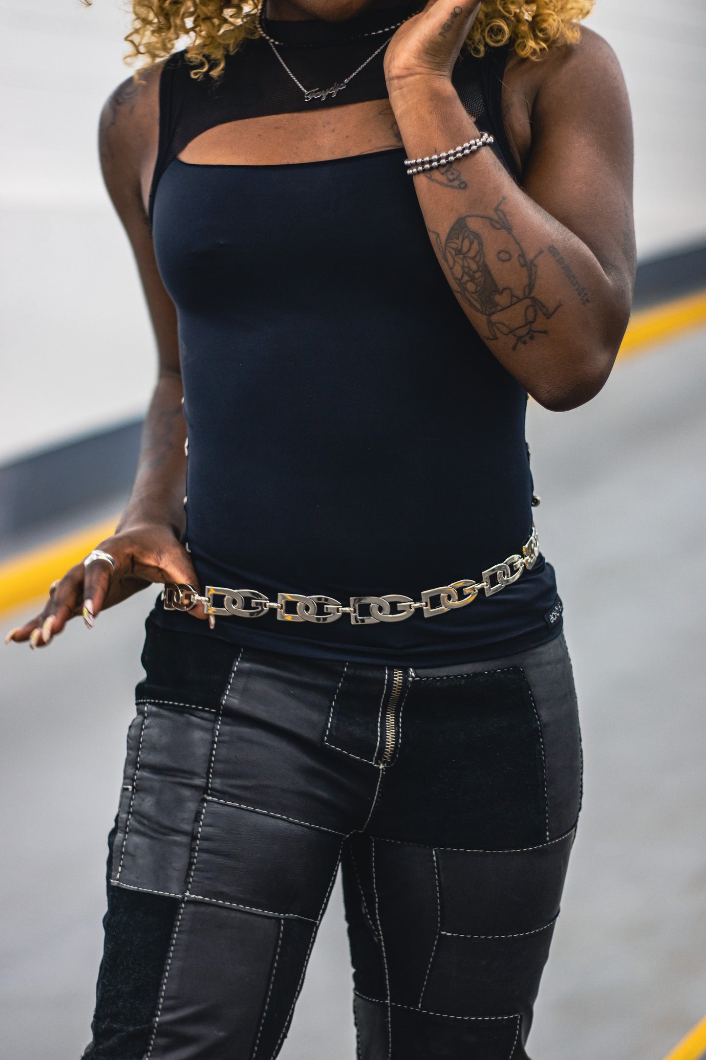 Vintage Patchwork Parasuco Leather Pants