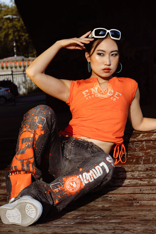 Vintage Orange "Splattered" Pepe Jeans Pants