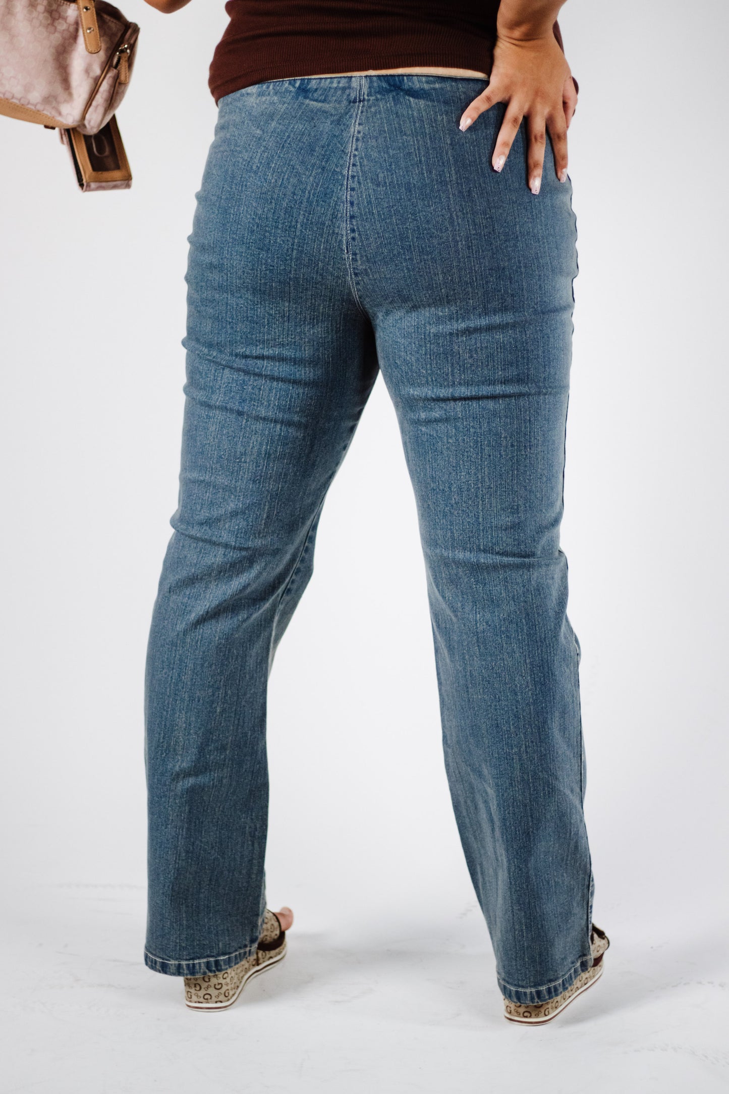 Low Rise Lace Up Jeans