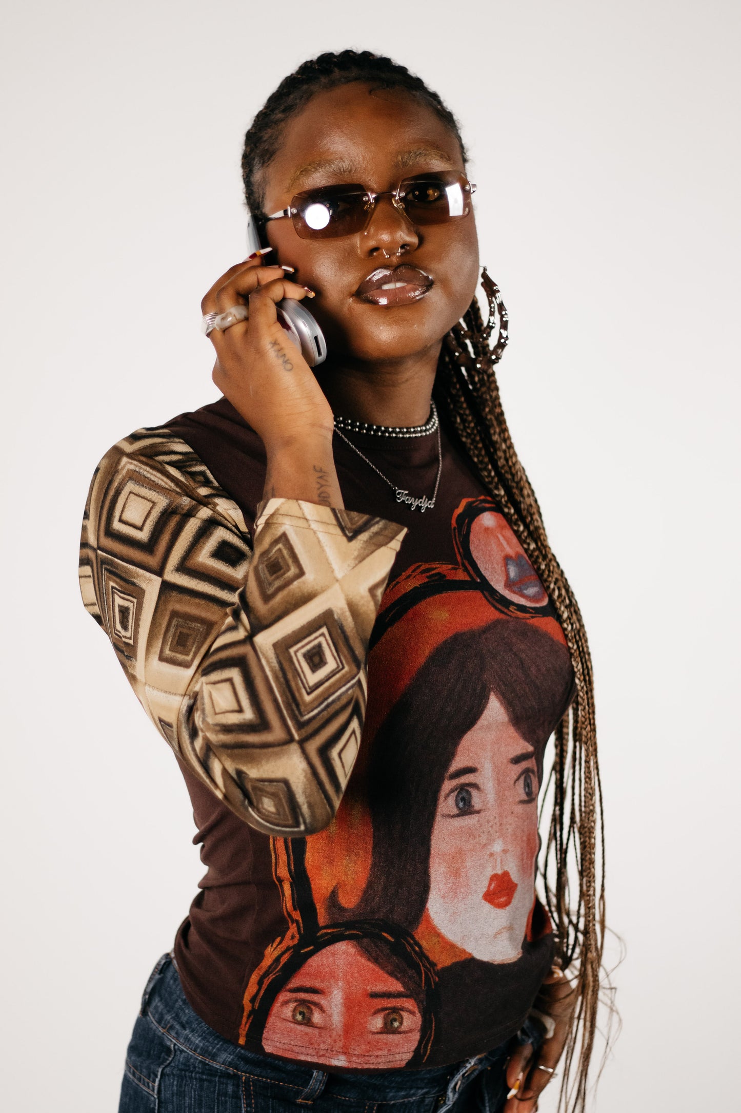 Funky Brown Long Sleeve Top