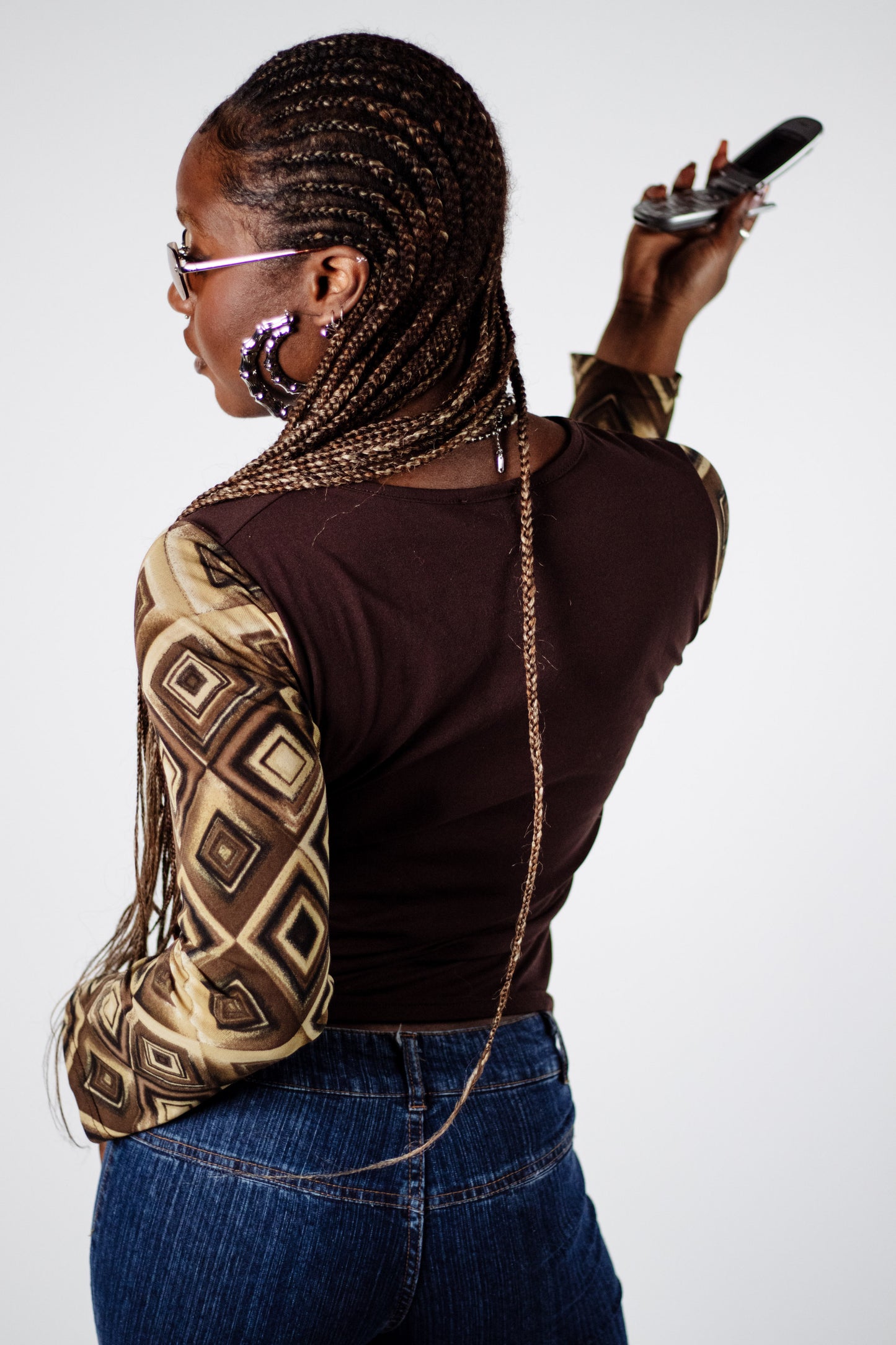 Funky Brown Long Sleeve Top