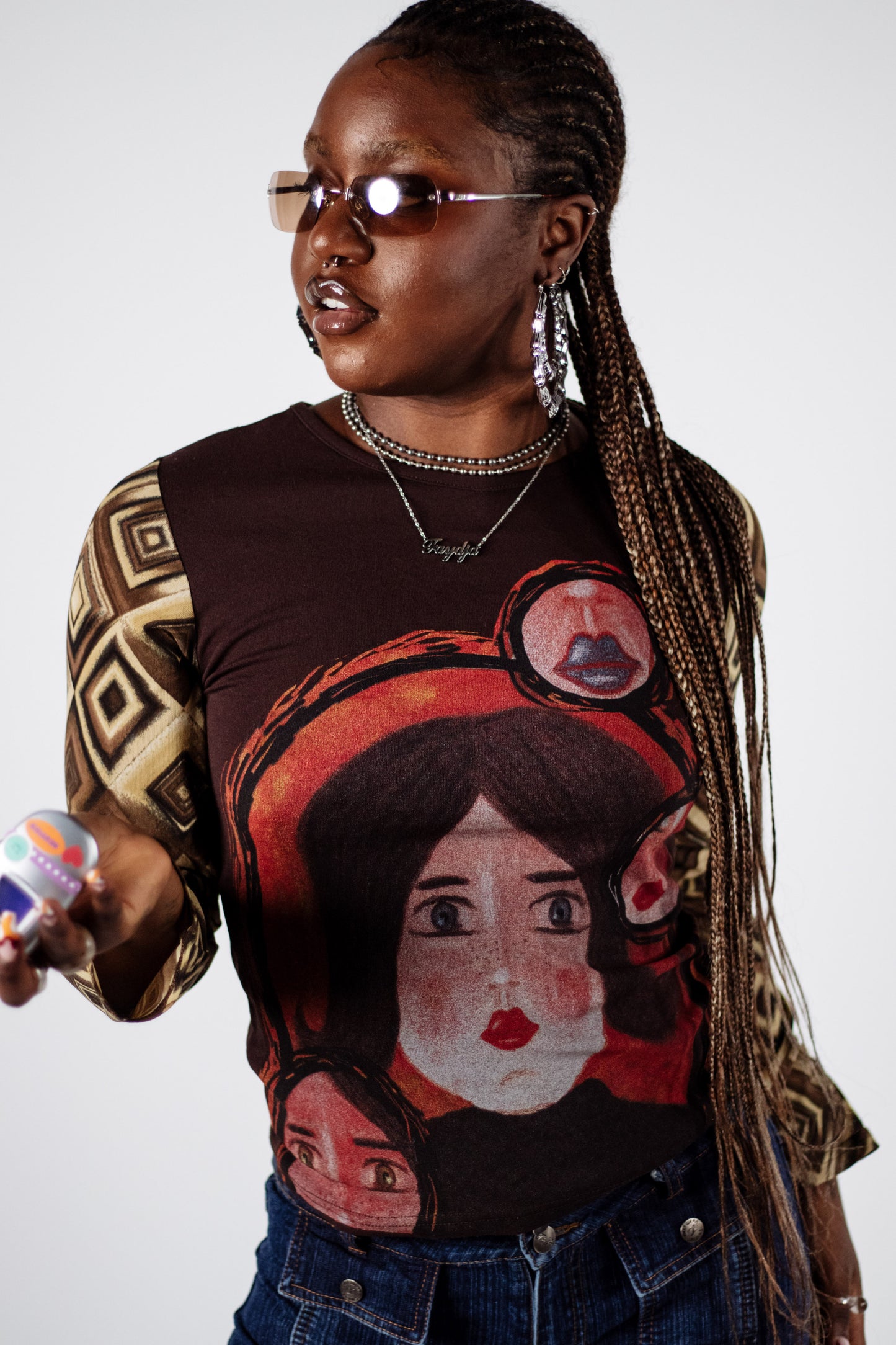 Funky Brown Long Sleeve Top