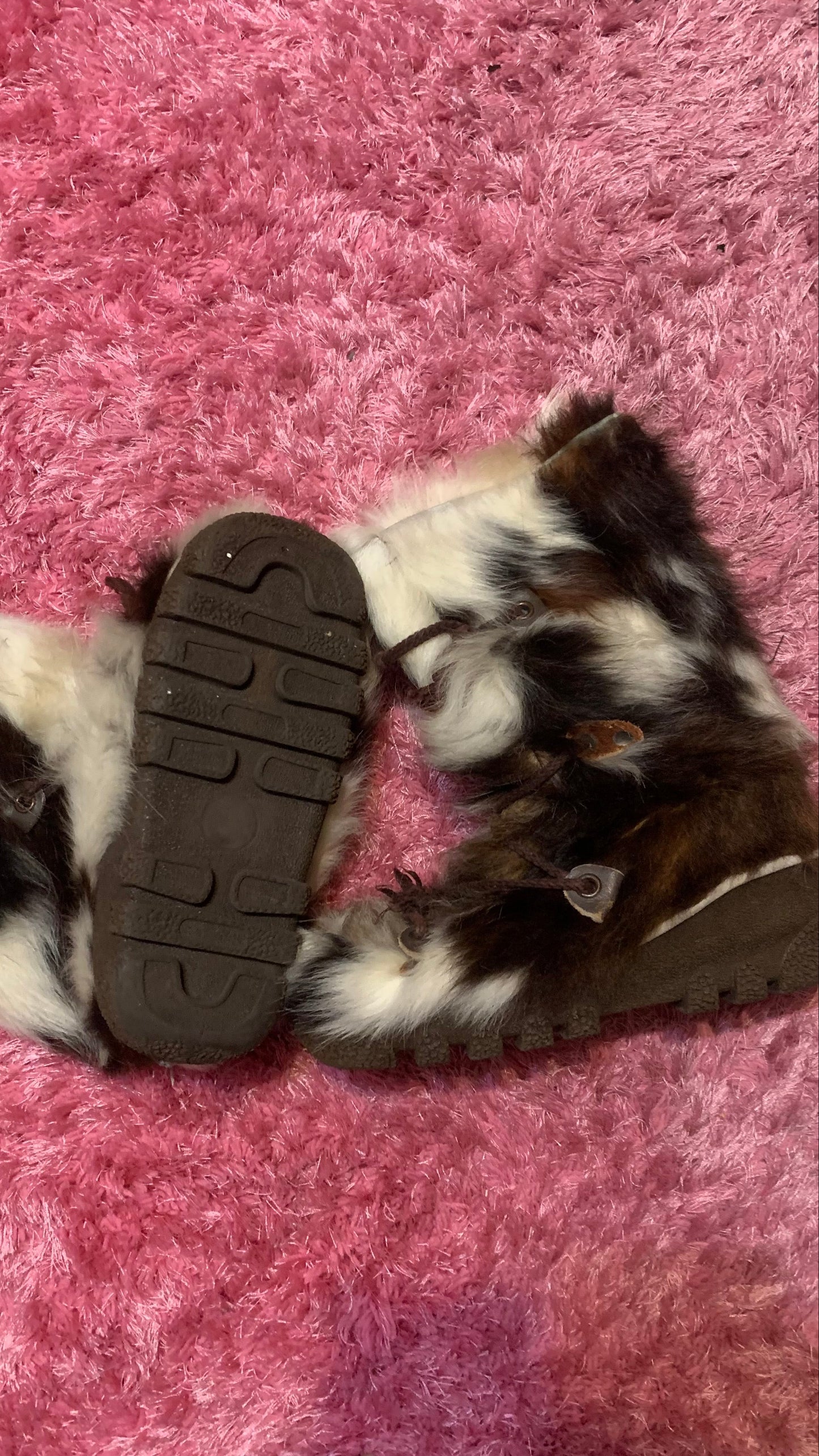 Vintage Brown and Cream Winter Boots