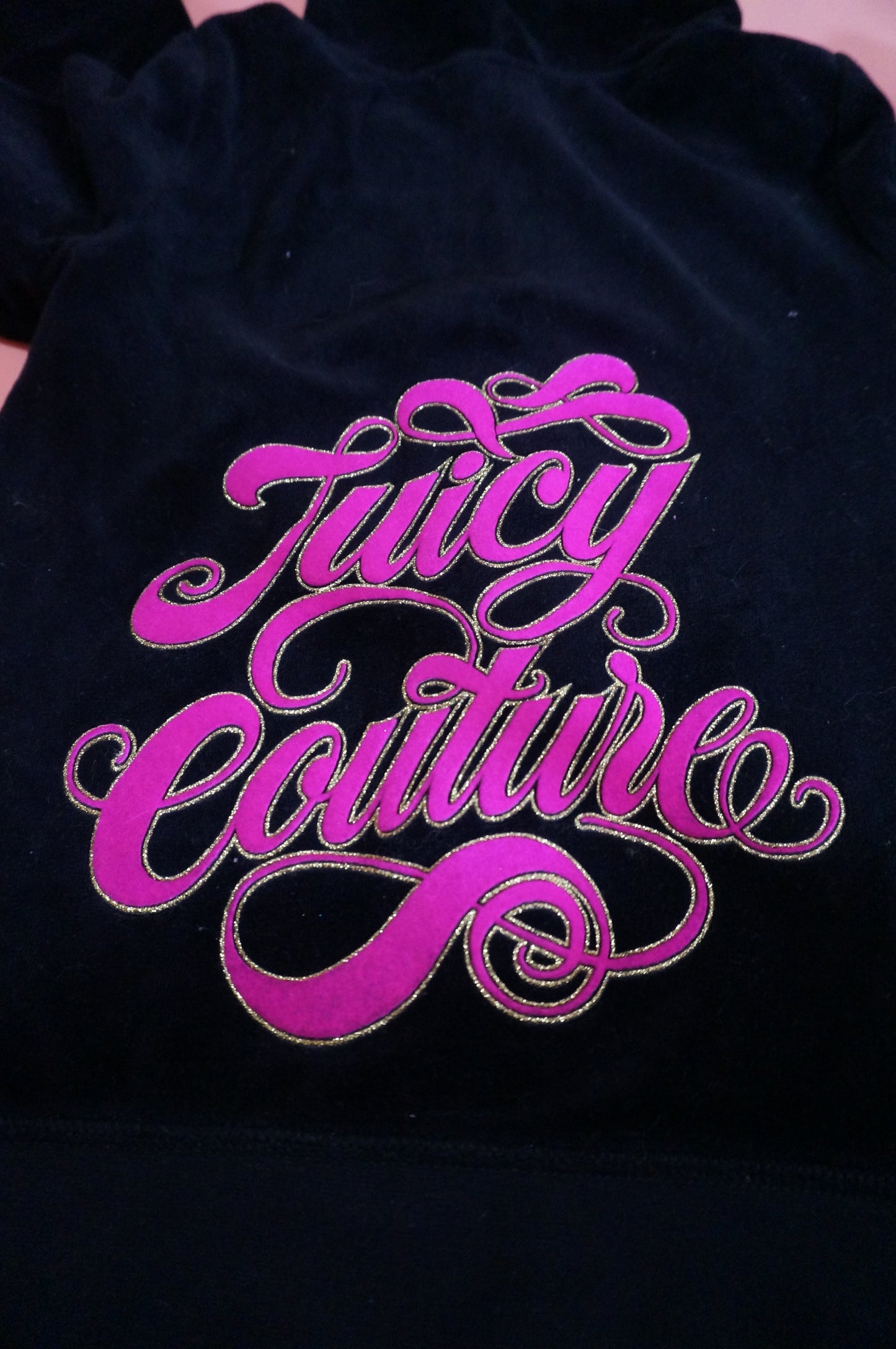 Black and Pink Juicy Couture Velour Tracksuit