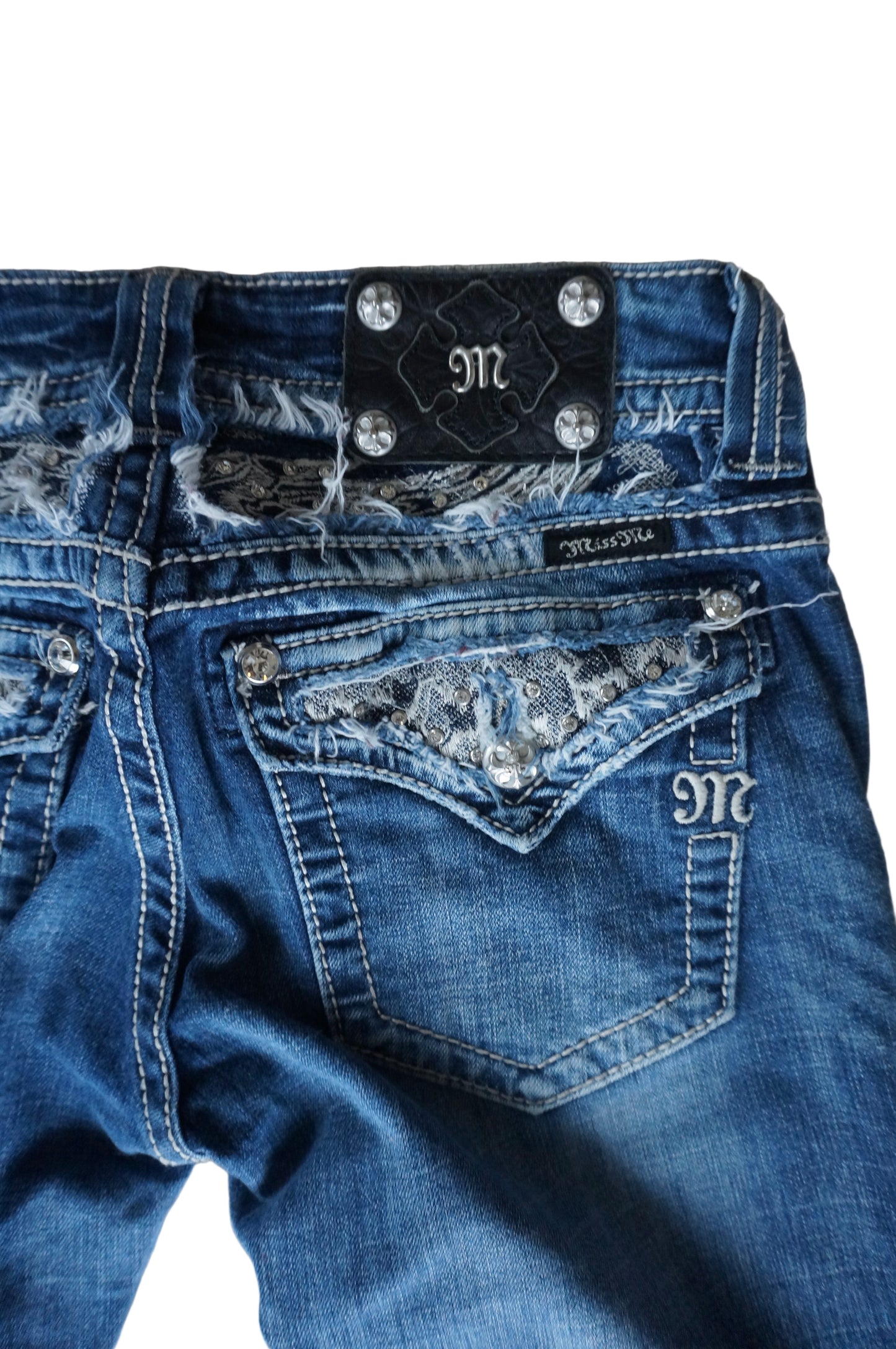 Embroidered Angel Wings Miss Me Jeans