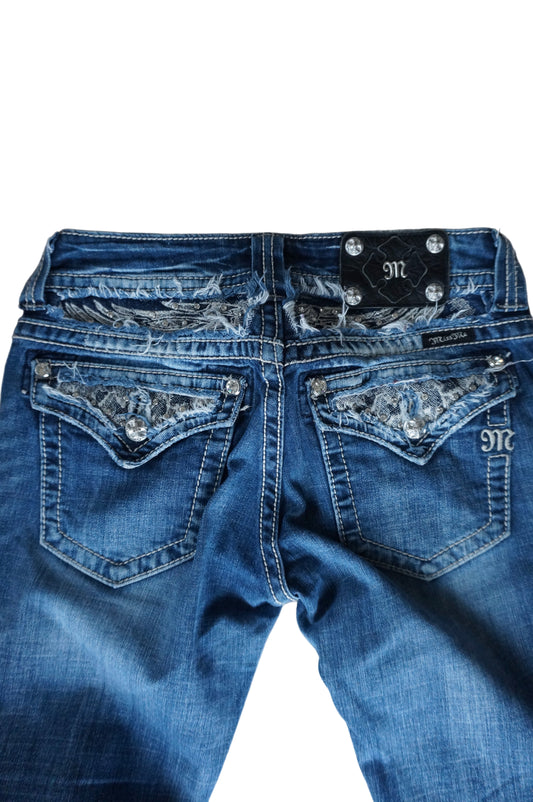 Embroidered Angel Wings Miss Me Jeans