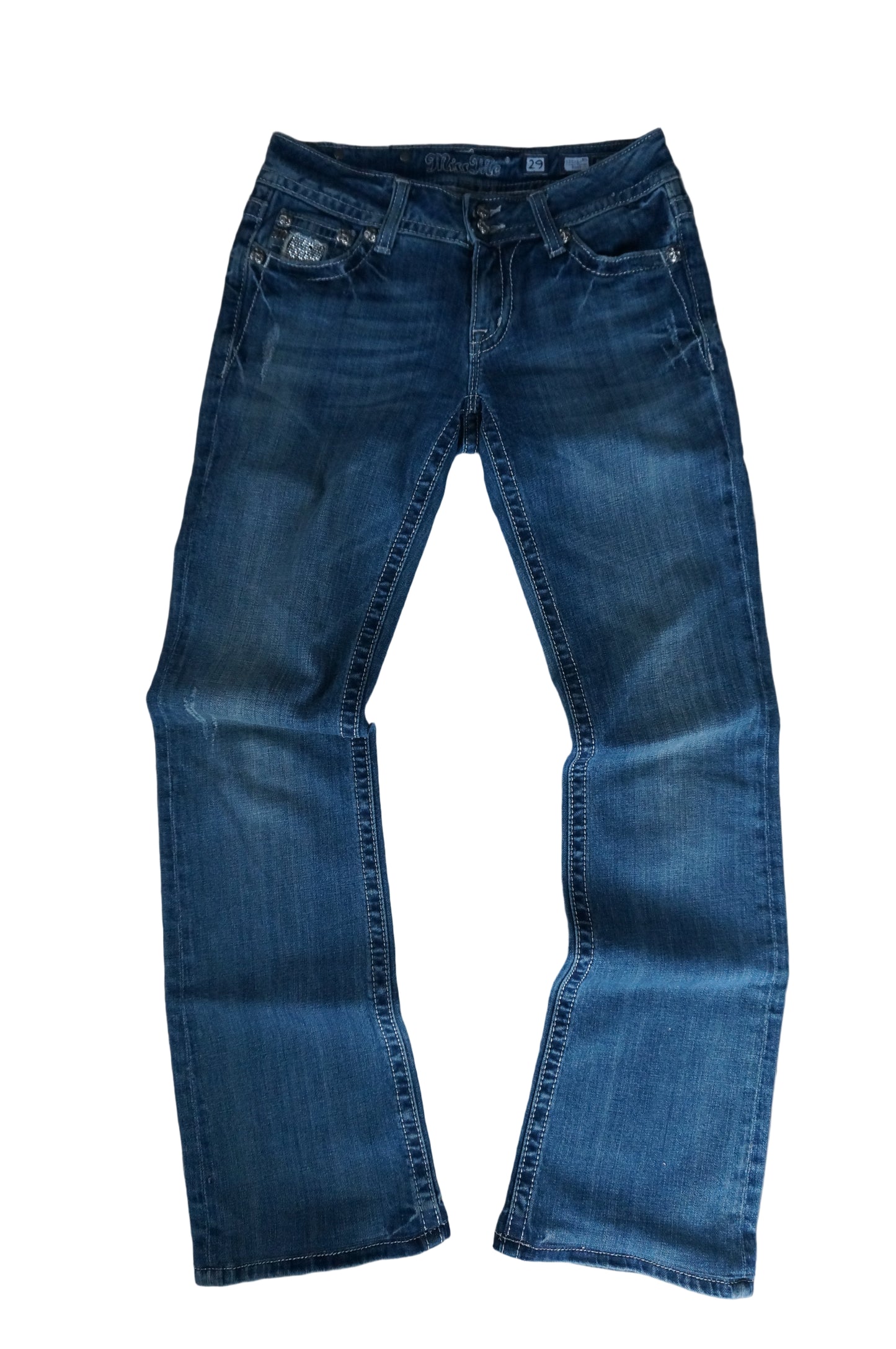 Rhinestoned Angel Wings Miss Me Jeans