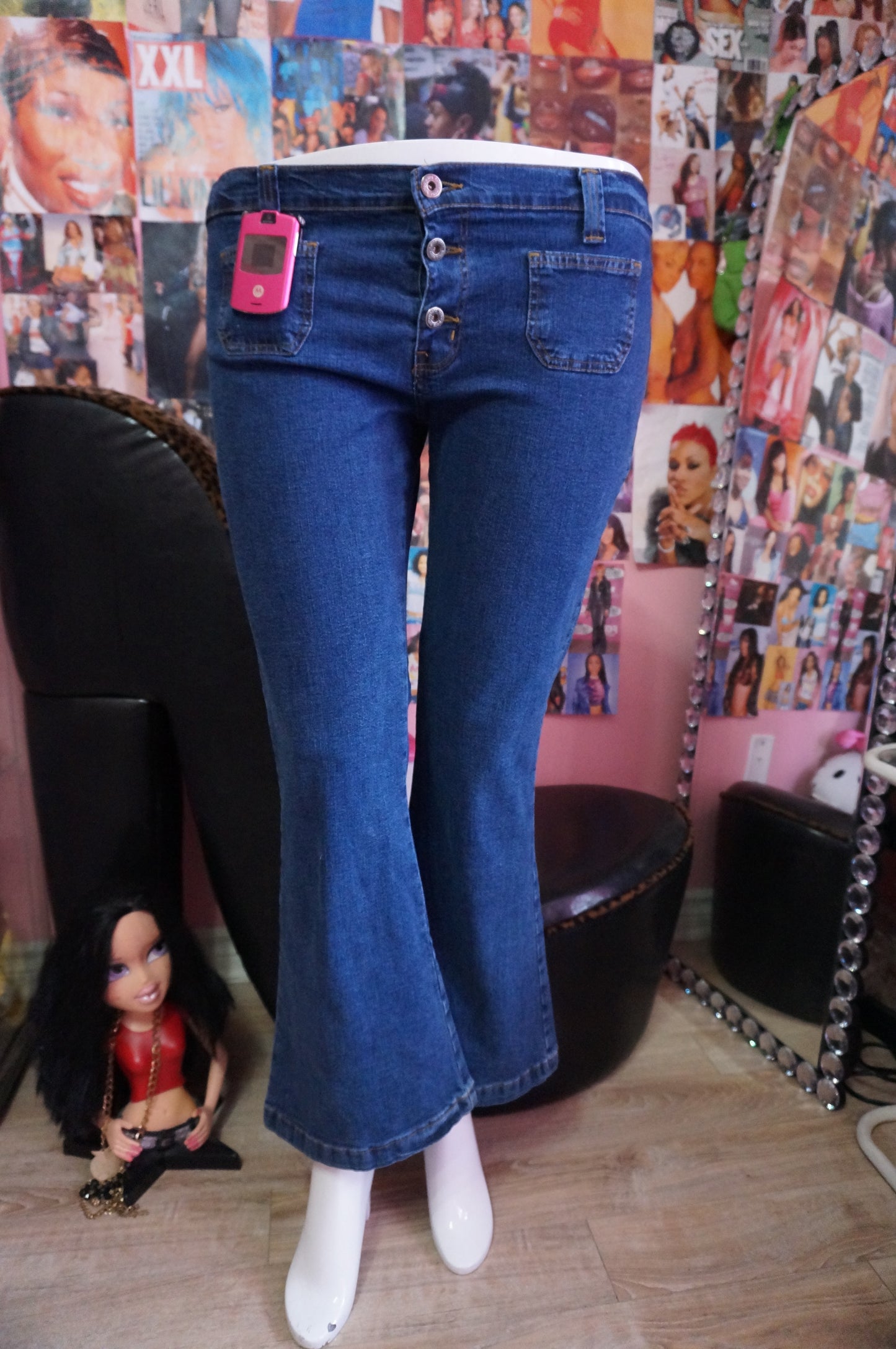 Vintage Tattoo Flared Jeans