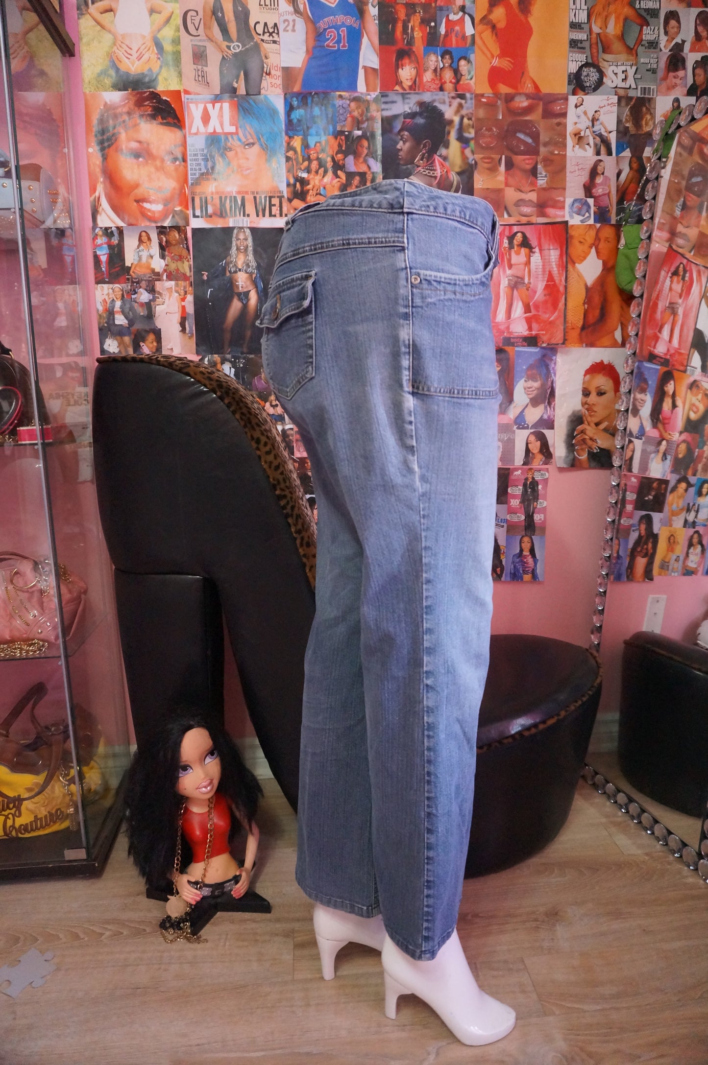Vintage Mid Rise Contrast Jeans