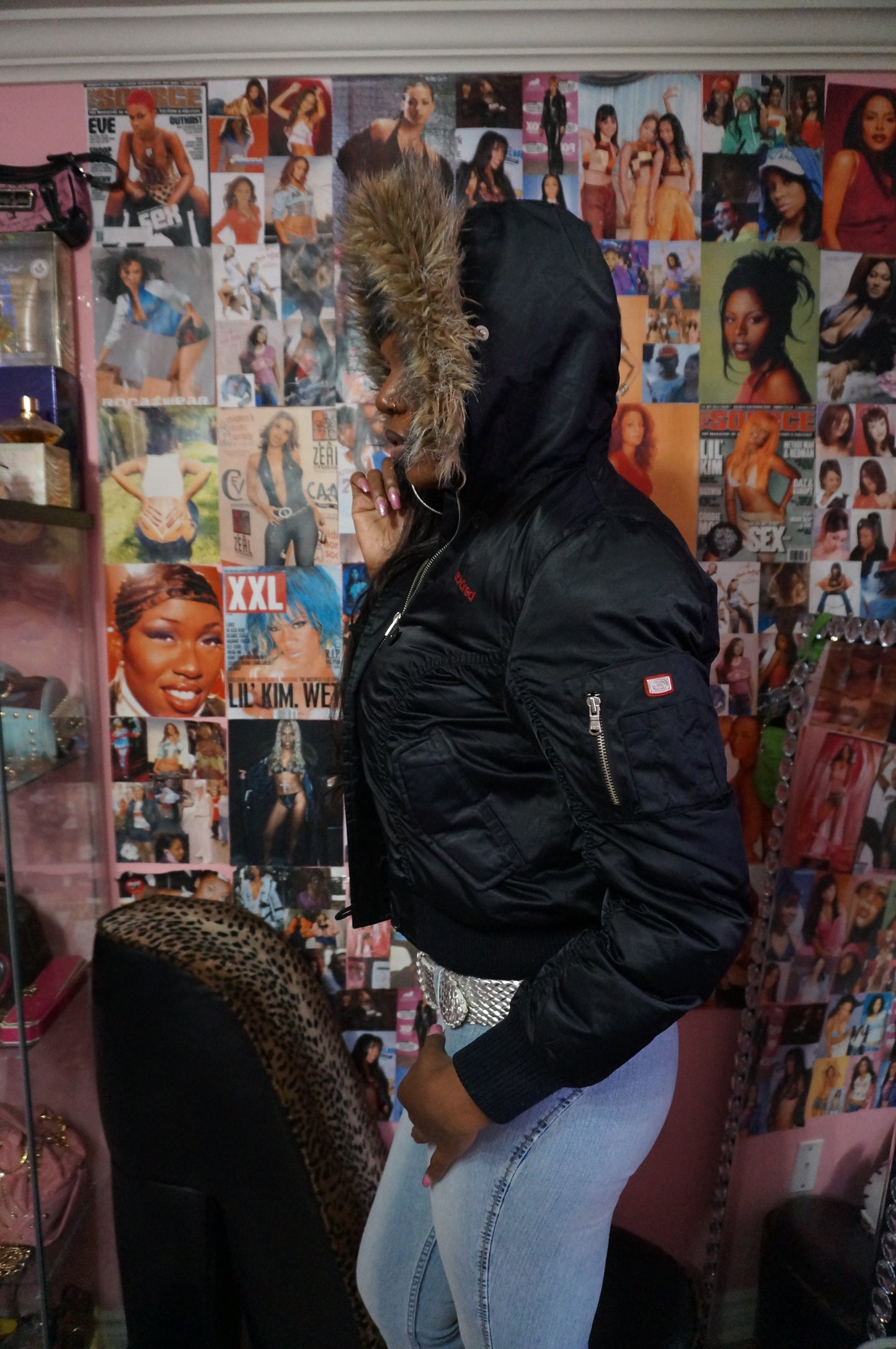 Black Ecko Red Puffer Coat