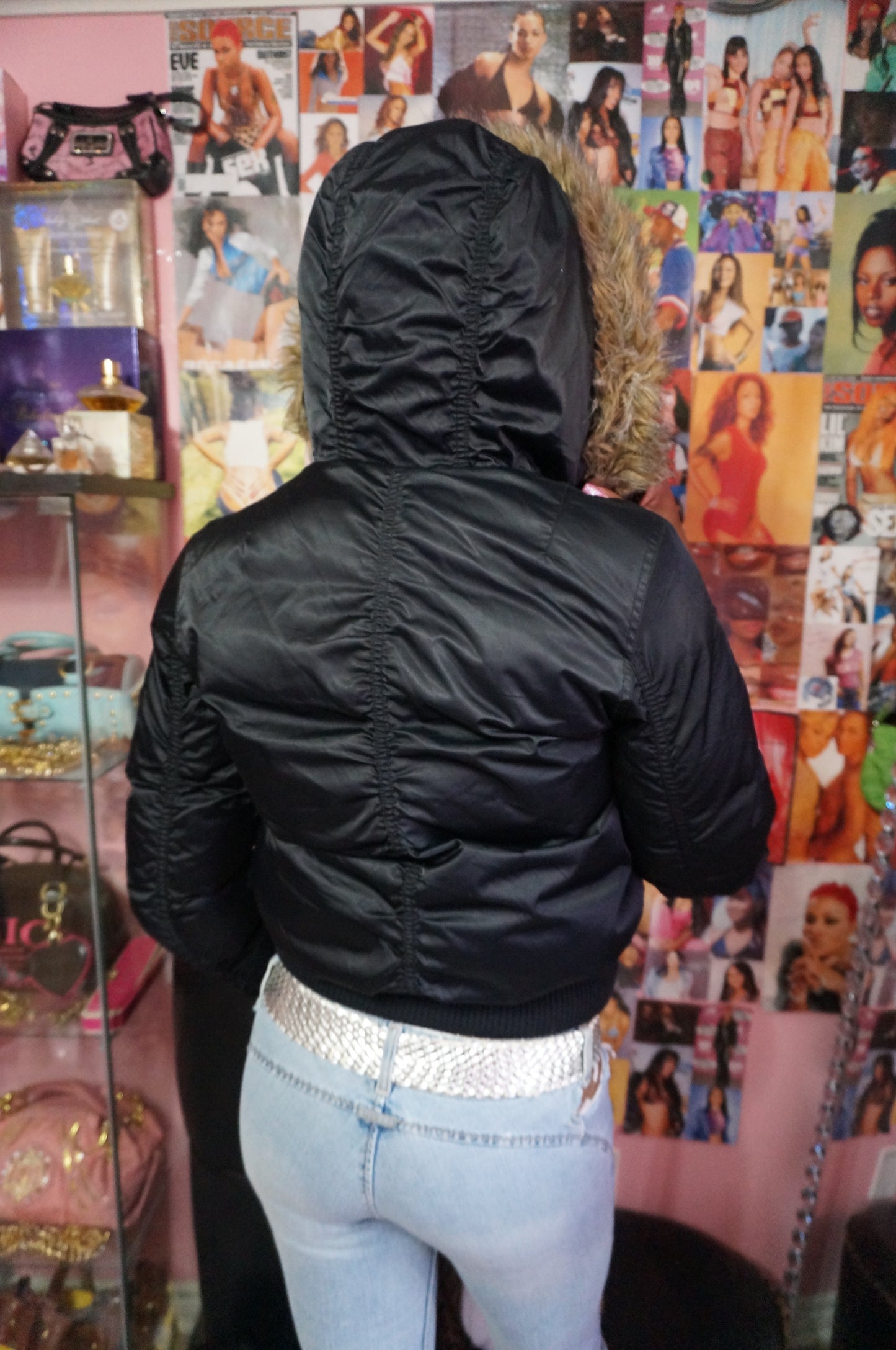 Black Ecko Red Puffer Coat