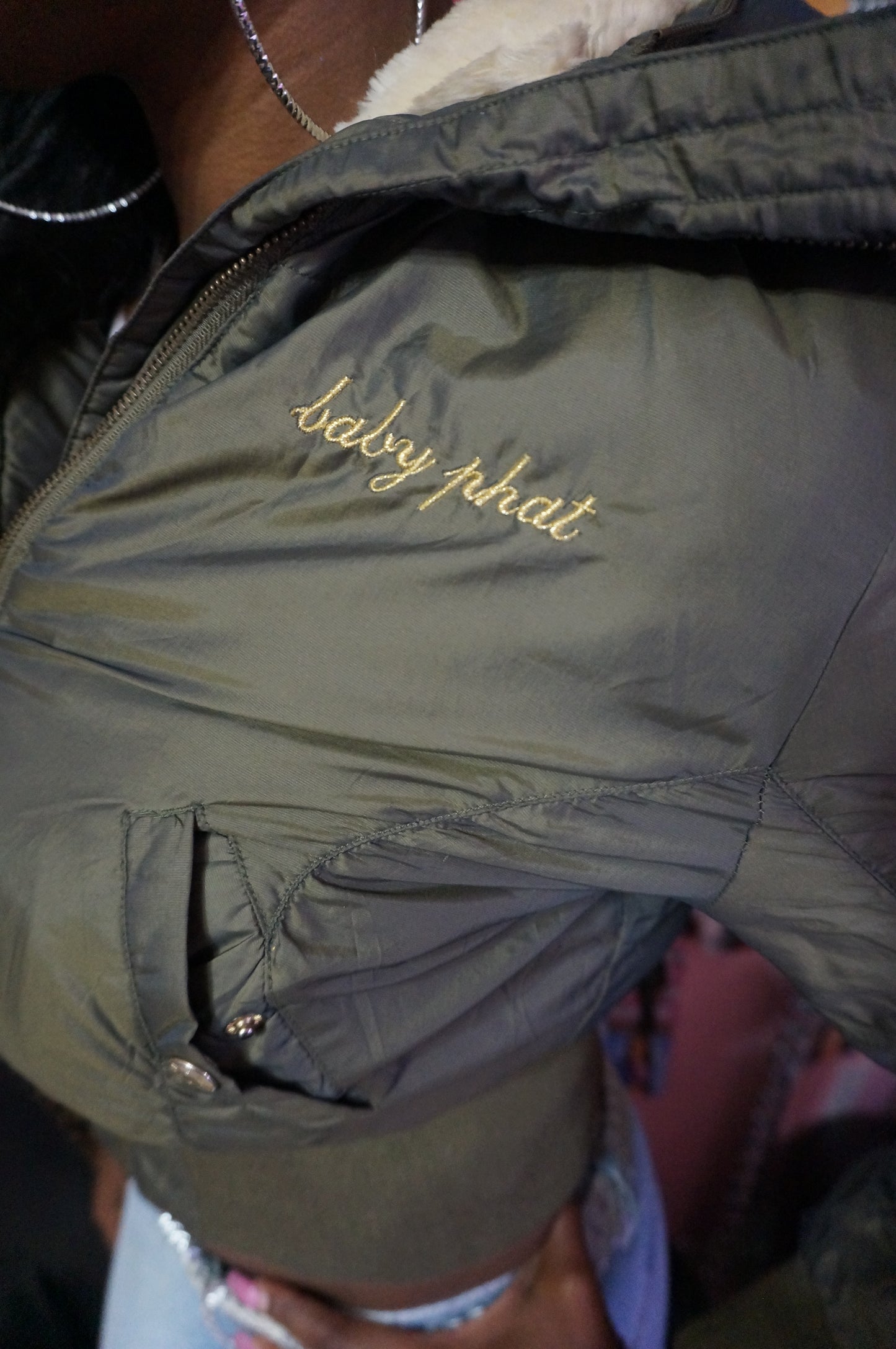 Baby Phat Army Green Puffer Coat
