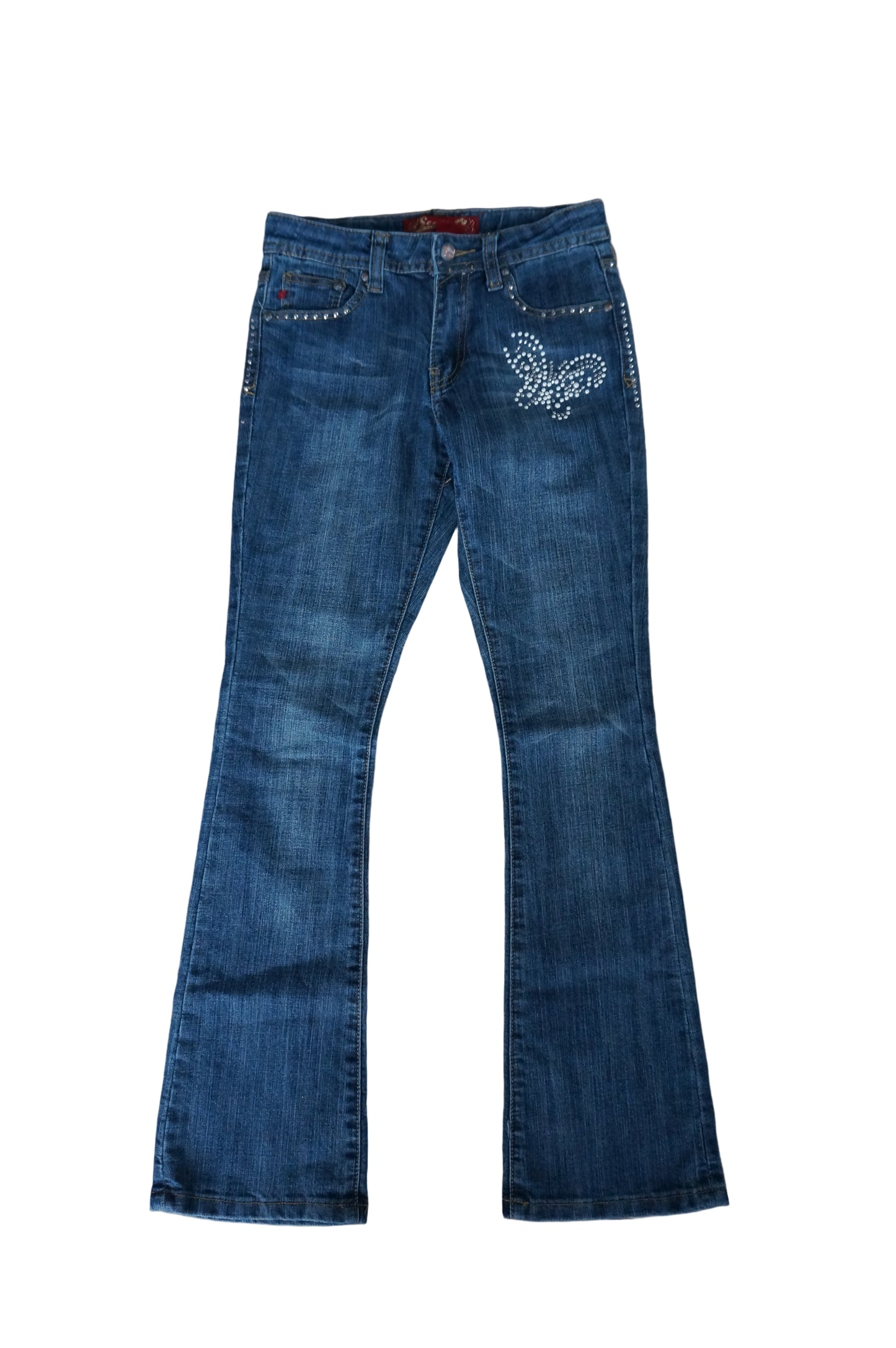 Mid Rise Rhinestone Flare Jeans by Seven Jeans - Size 3