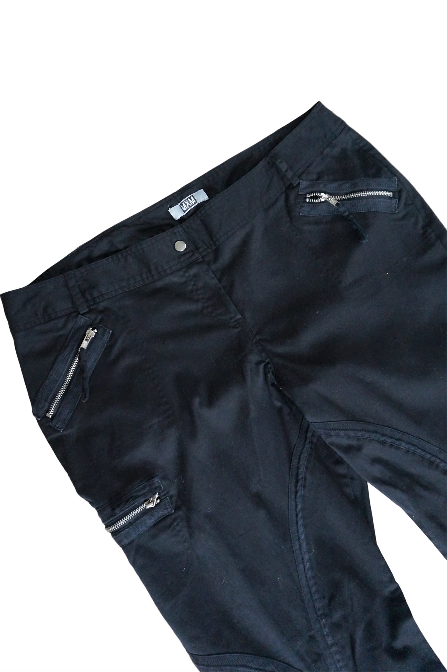 MXM Multi Zipper Black Pants - Size 22
