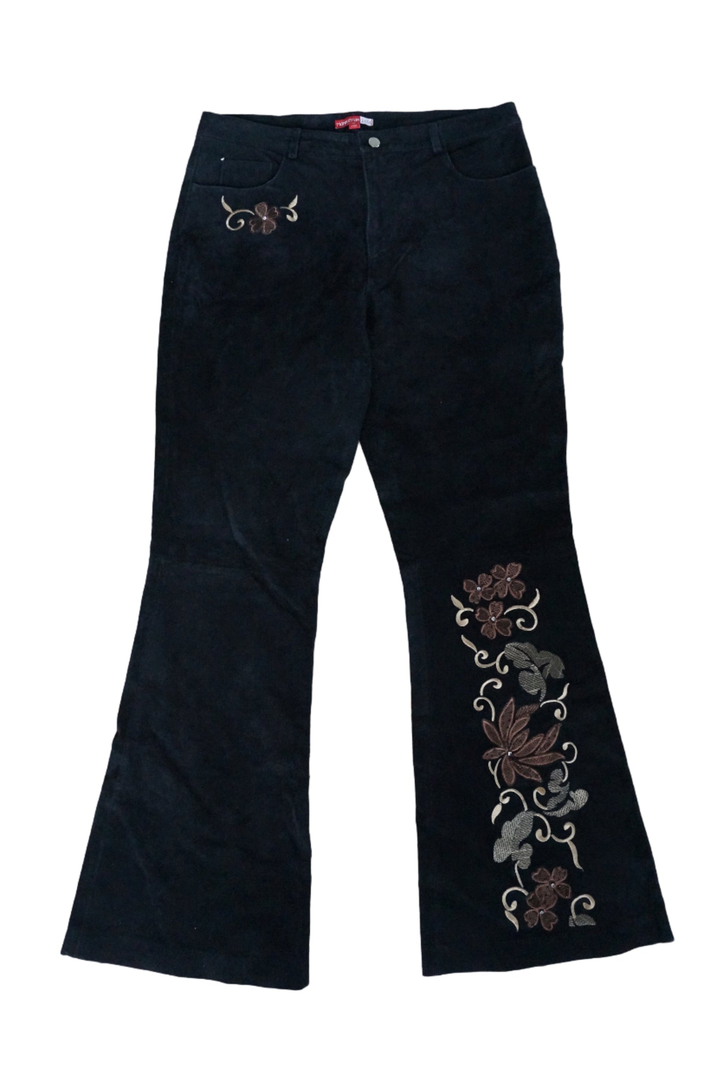 Vintage Suede Embroidered Pants - Size 13