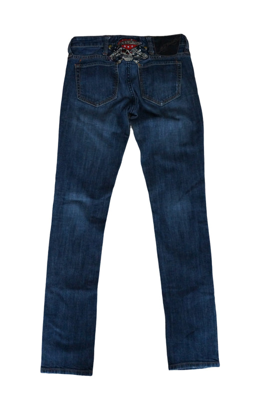 Vintage Low Rise Ed Hardy Skinny Jeans - Size 3