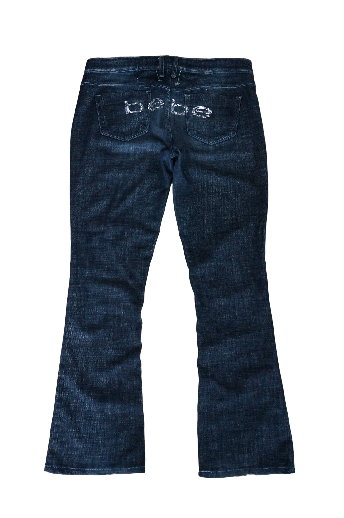 Low Rise Bootcut Bebe Rhinestones Jeans - Size 8