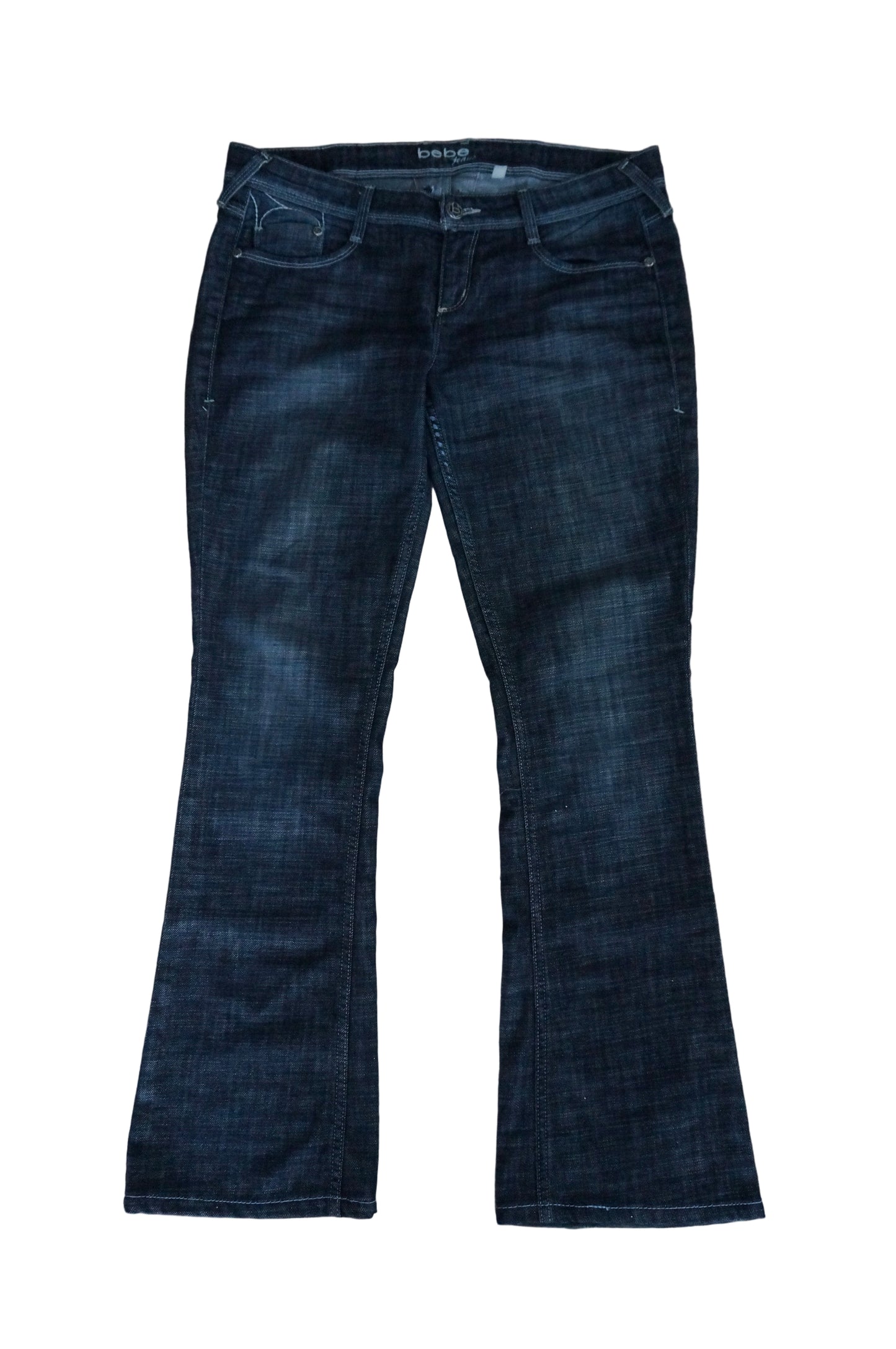 Low Rise Bootcut Bebe Rhinestones Jeans - Size 8