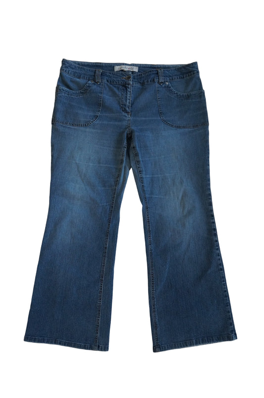 Vintage Mid Rise Contrast Jeans