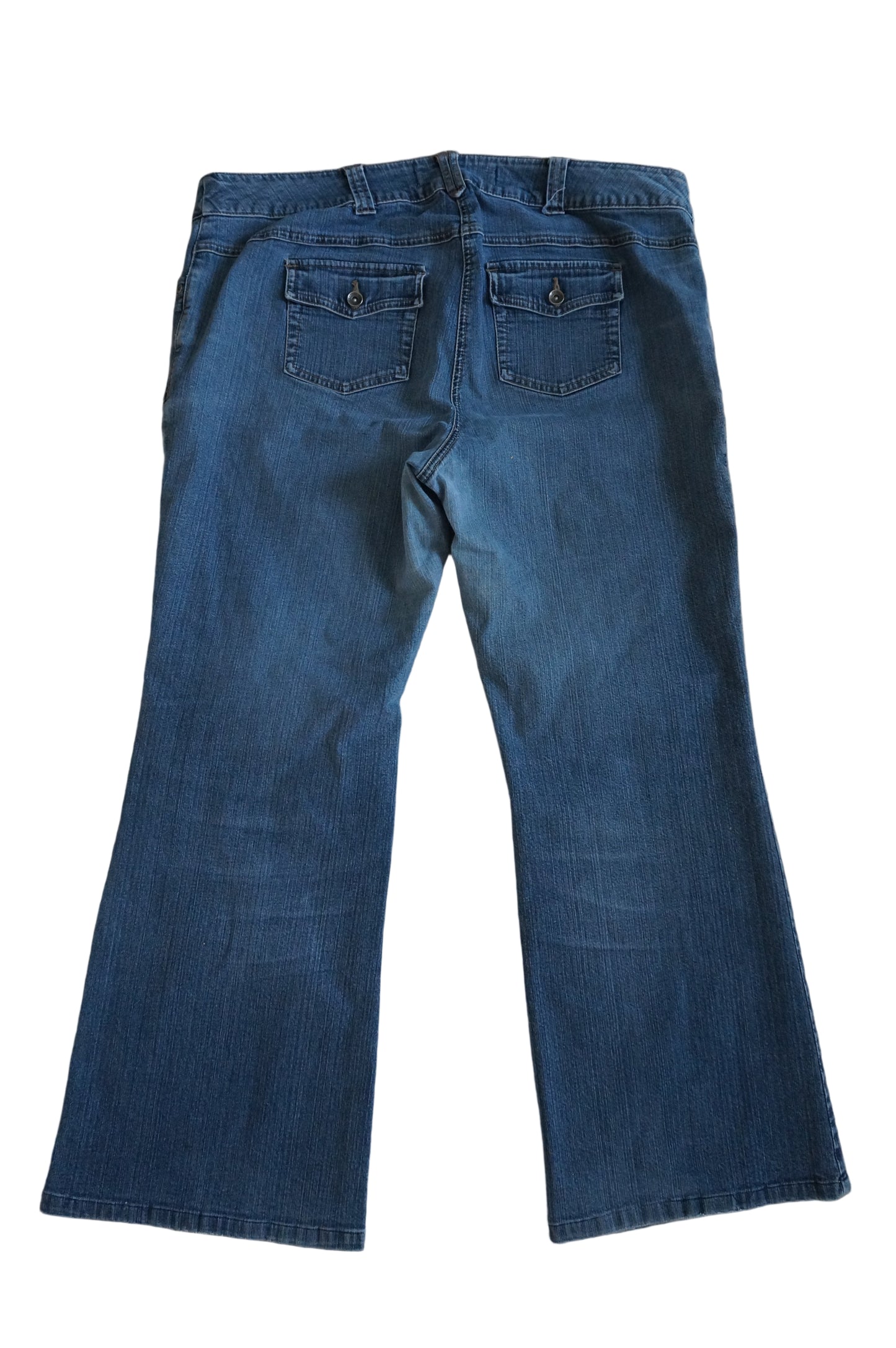 Vintage Mid Rise Contrast Jeans - Size 14