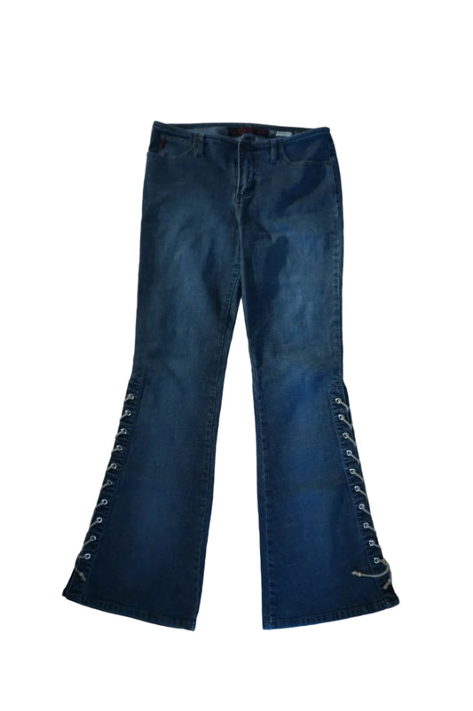 Vintage Mudd Mid Rise Lace up Flare Jeans - Size 9