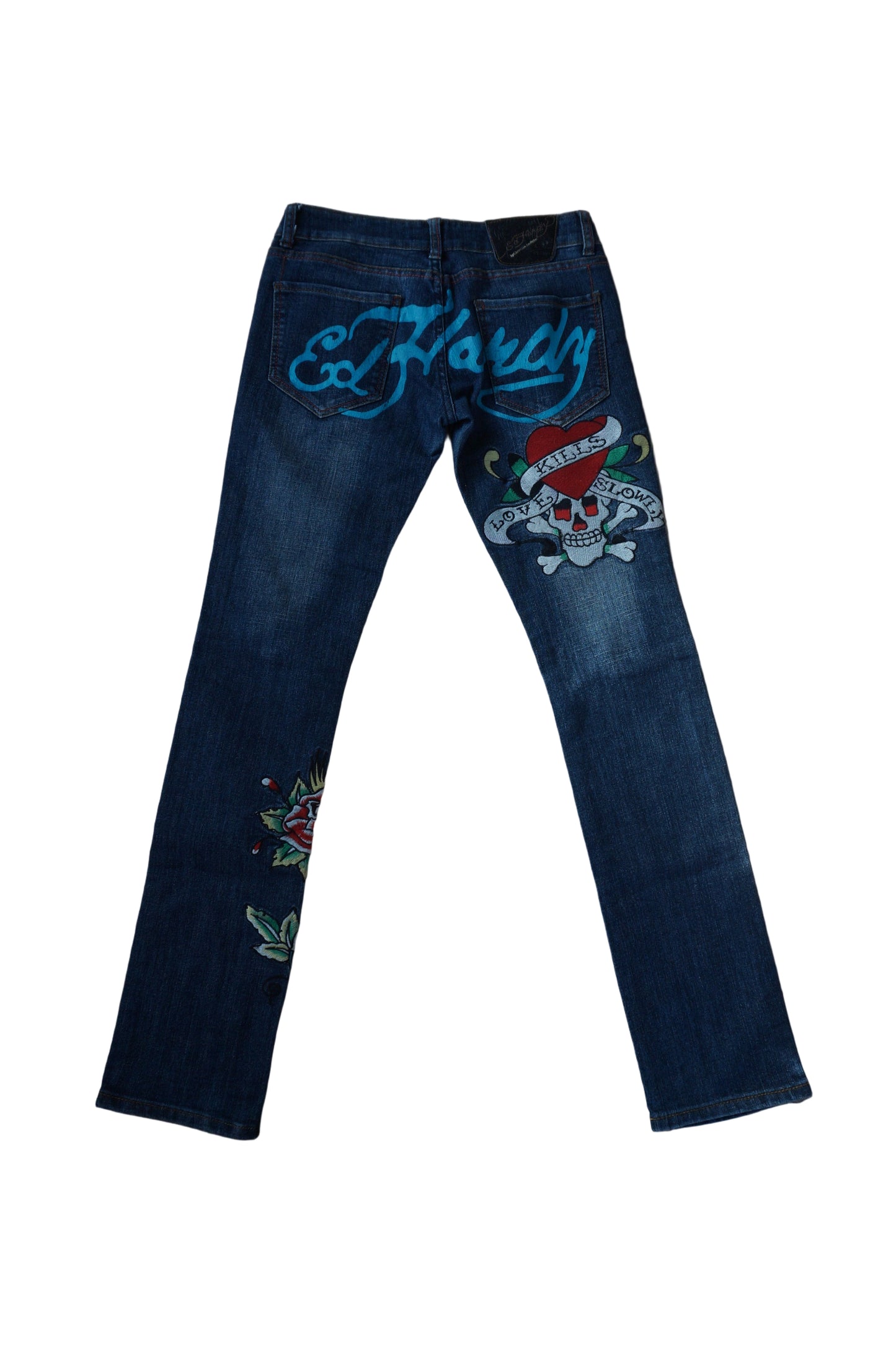 Vintage Ultra Low Rise Ed Hardy Skinny Jeans - Size 4