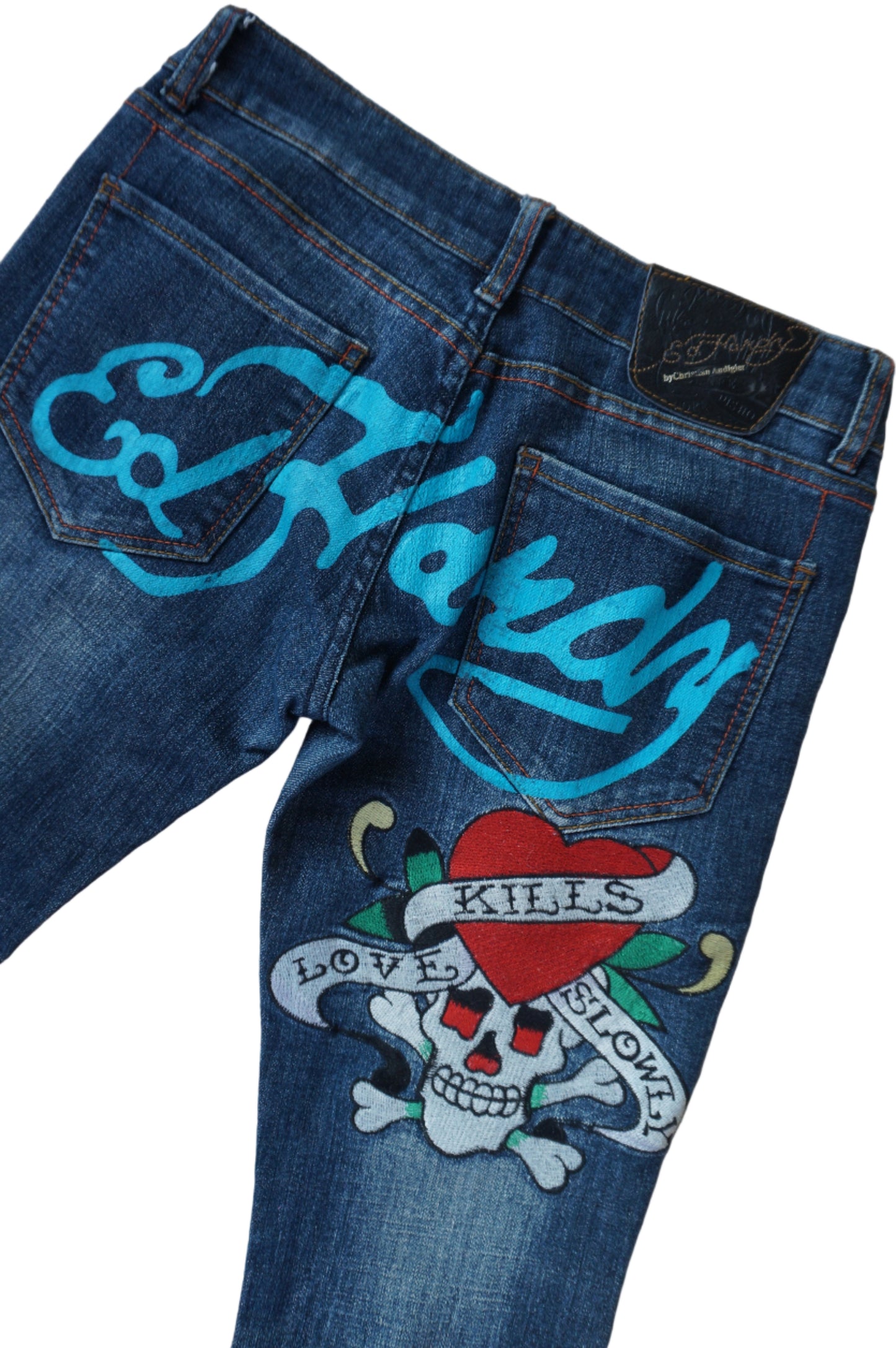 Vintage Ultra Low Rise Ed Hardy Skinny Jeans - Size 4