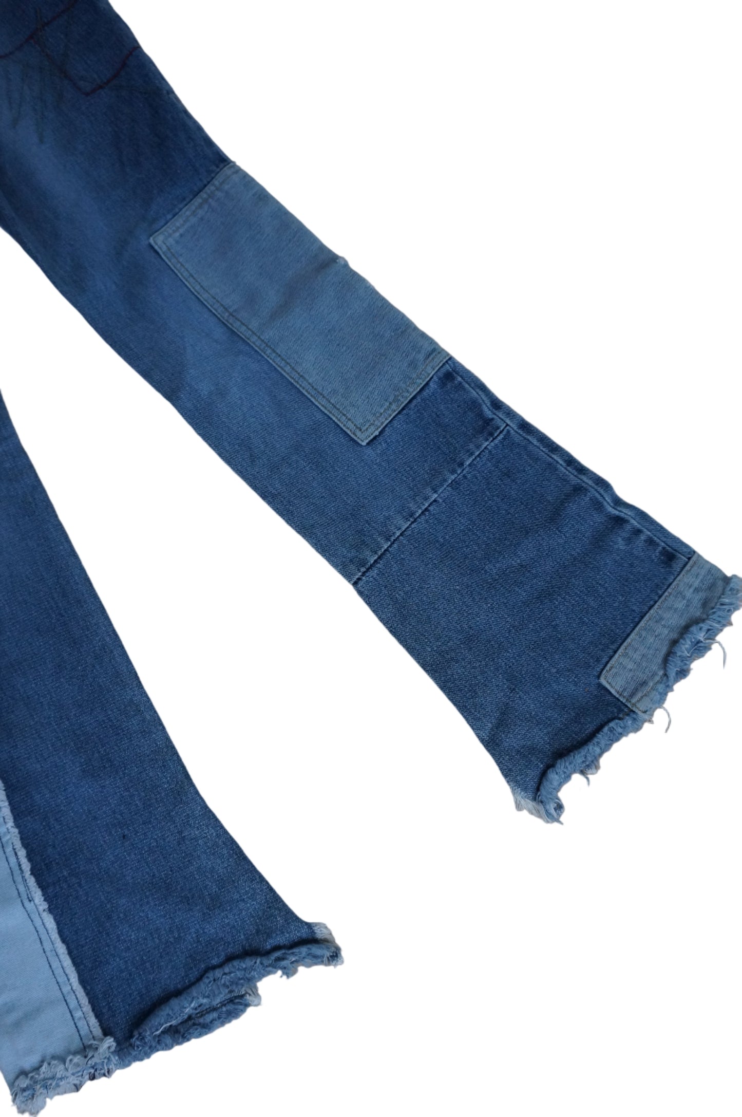 Vintage Patchwork Dollhouse Flare Jeans - Size 7/8