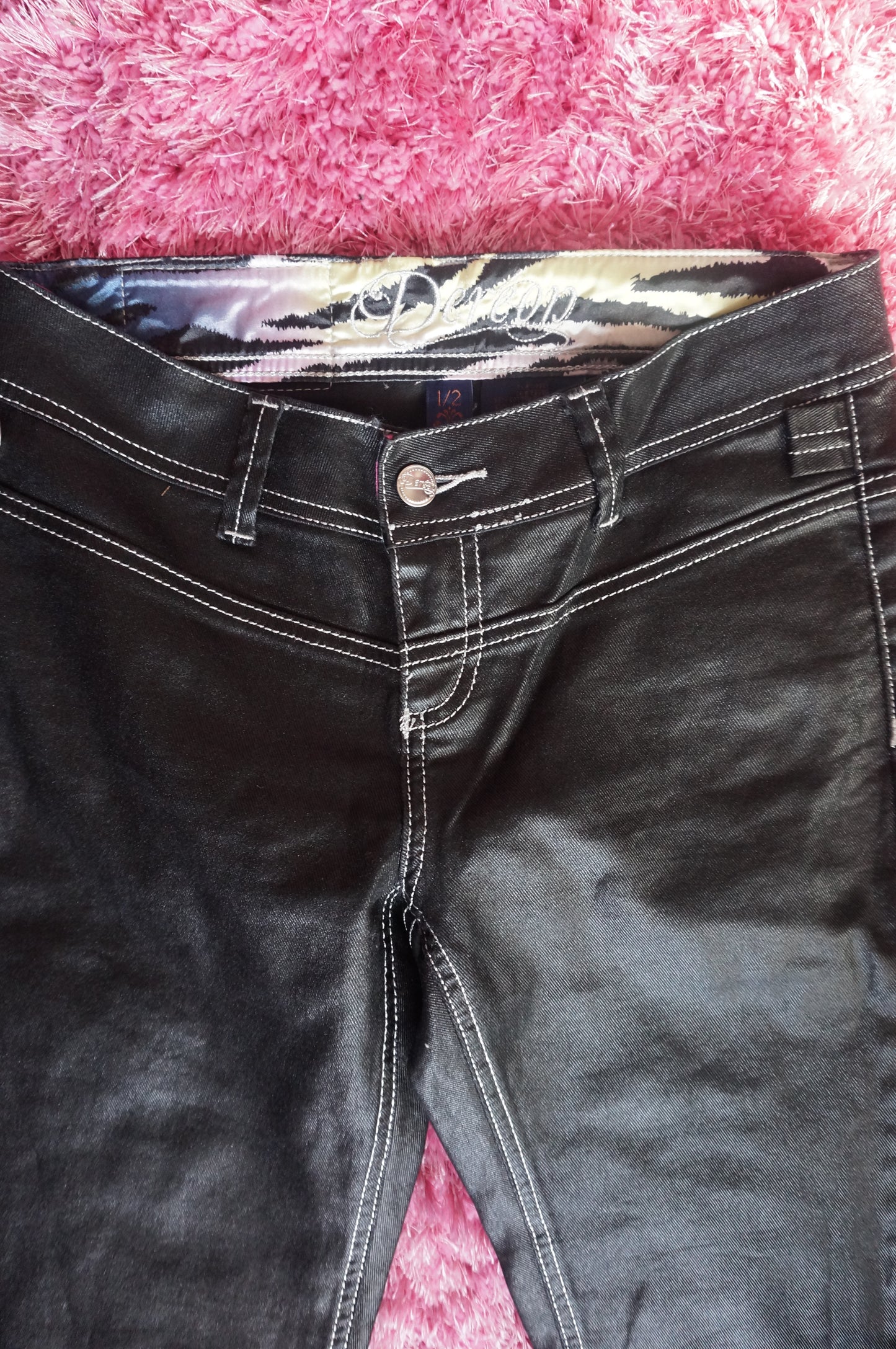 Vintage House of Dereon Black Stacked Skinny Jeans - Size 1/2