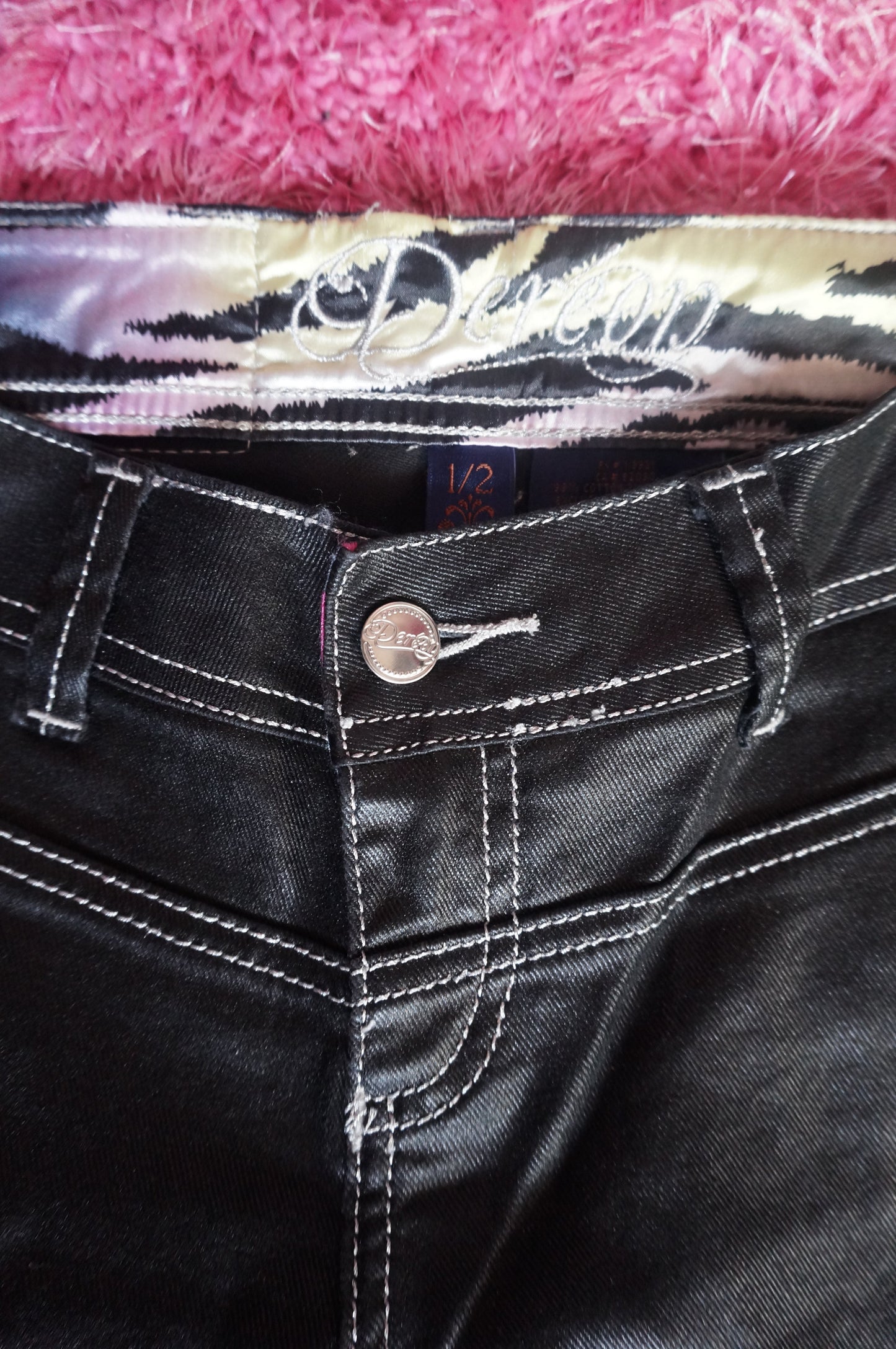 Vintage House of Dereon Black Stacked Skinny Jeans - Size 1/2