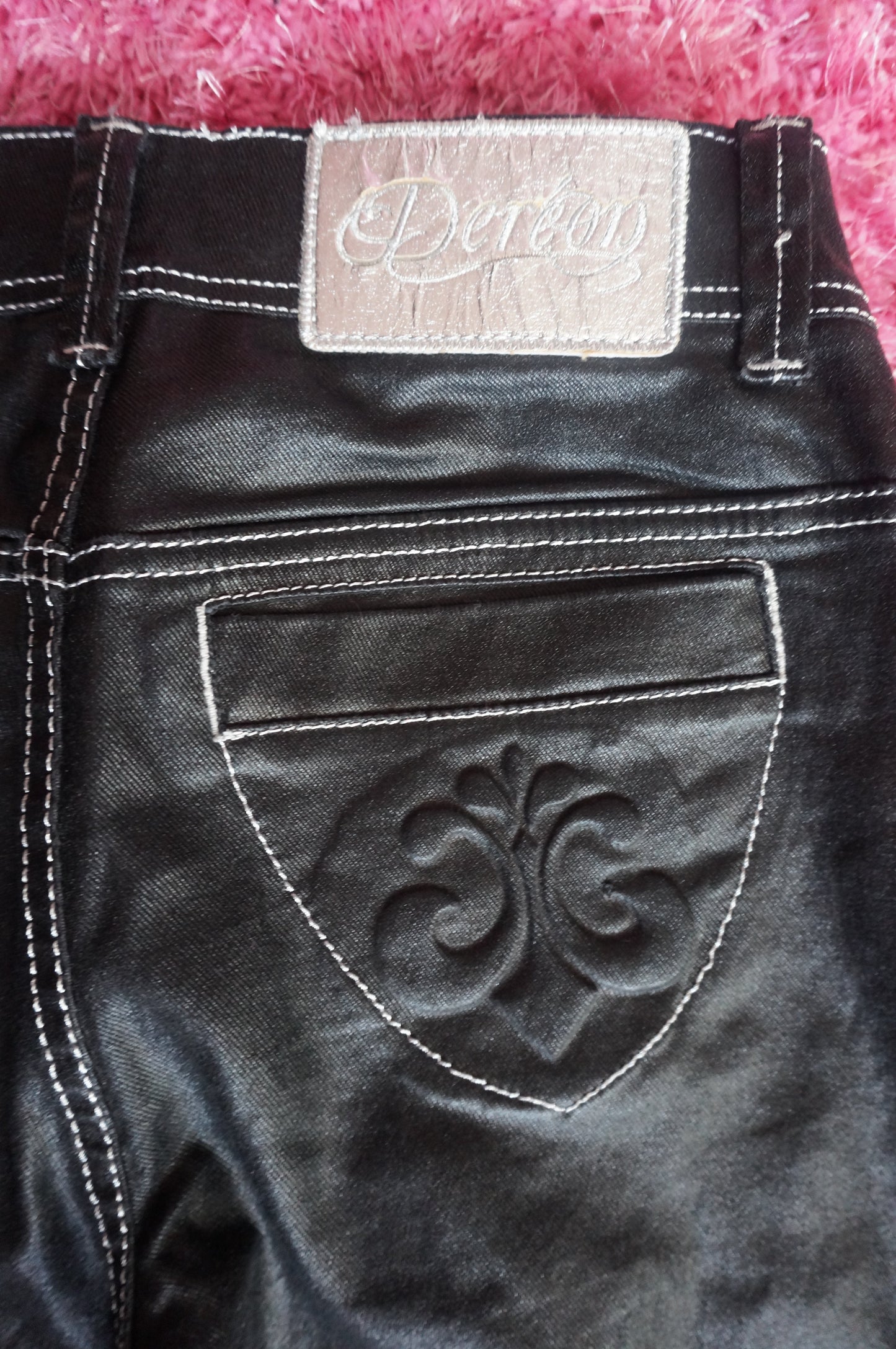 Vintage House of Dereon Black Stacked Skinny Jeans - Size 1/2