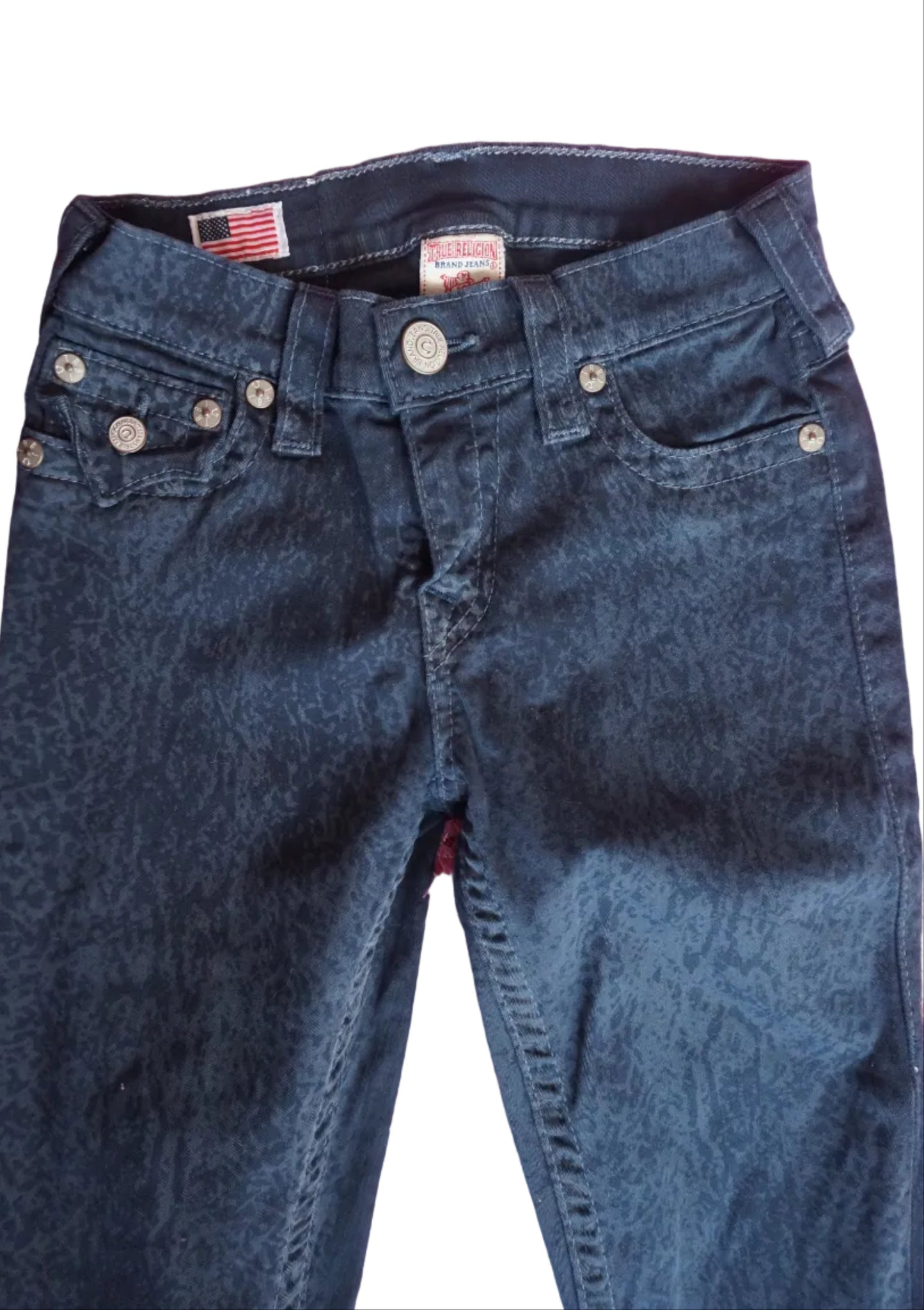 Vintage True Religion Navy Splattered Skinny Jeans - Size 1